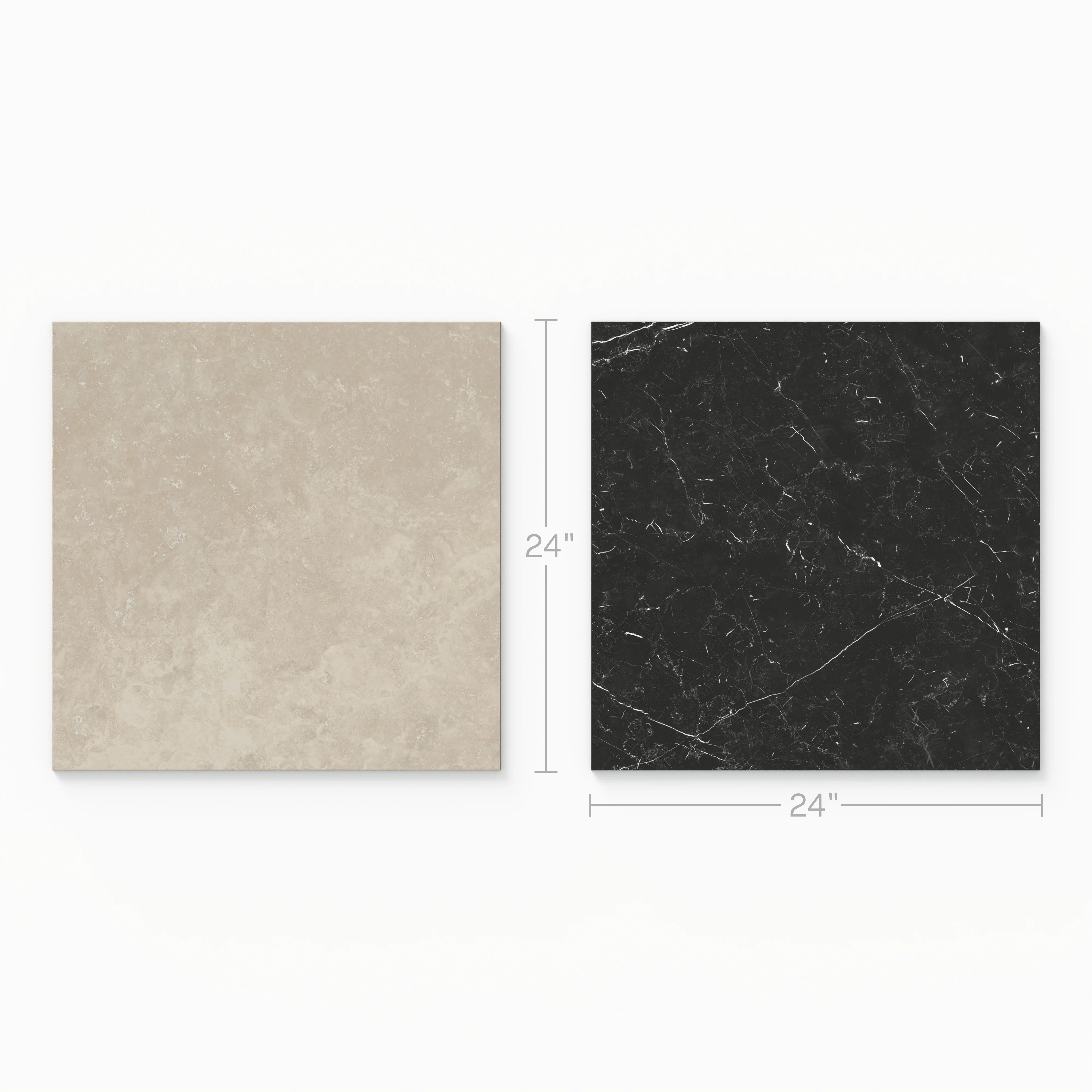 Leona 24x24 Checkerboard Matte Porcelain Tile in Marfil and Nero Marquina - Image 3