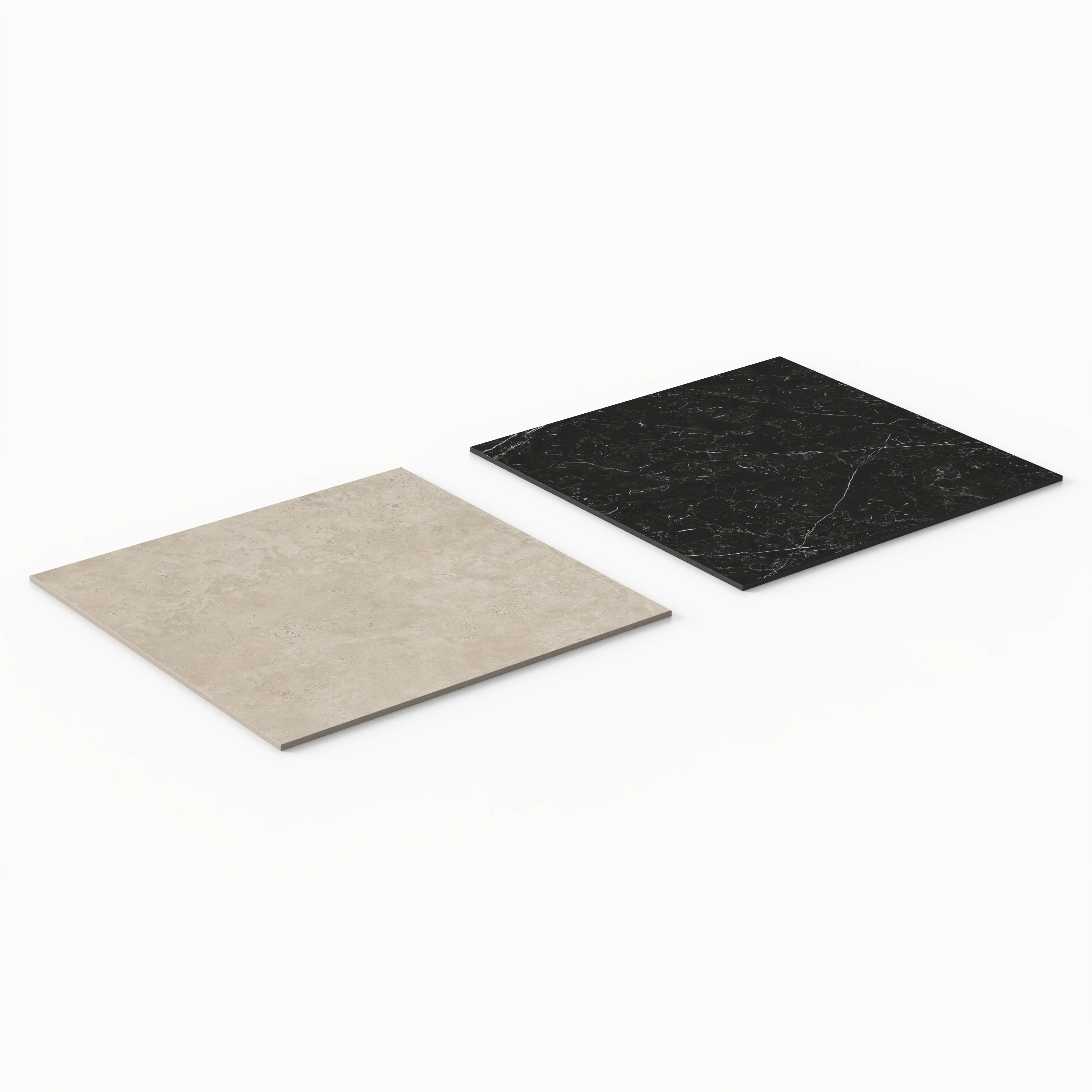 Leona 24x24 Checkerboard Matte Porcelain Tile in Marfil and Nero Marquina - Image 4