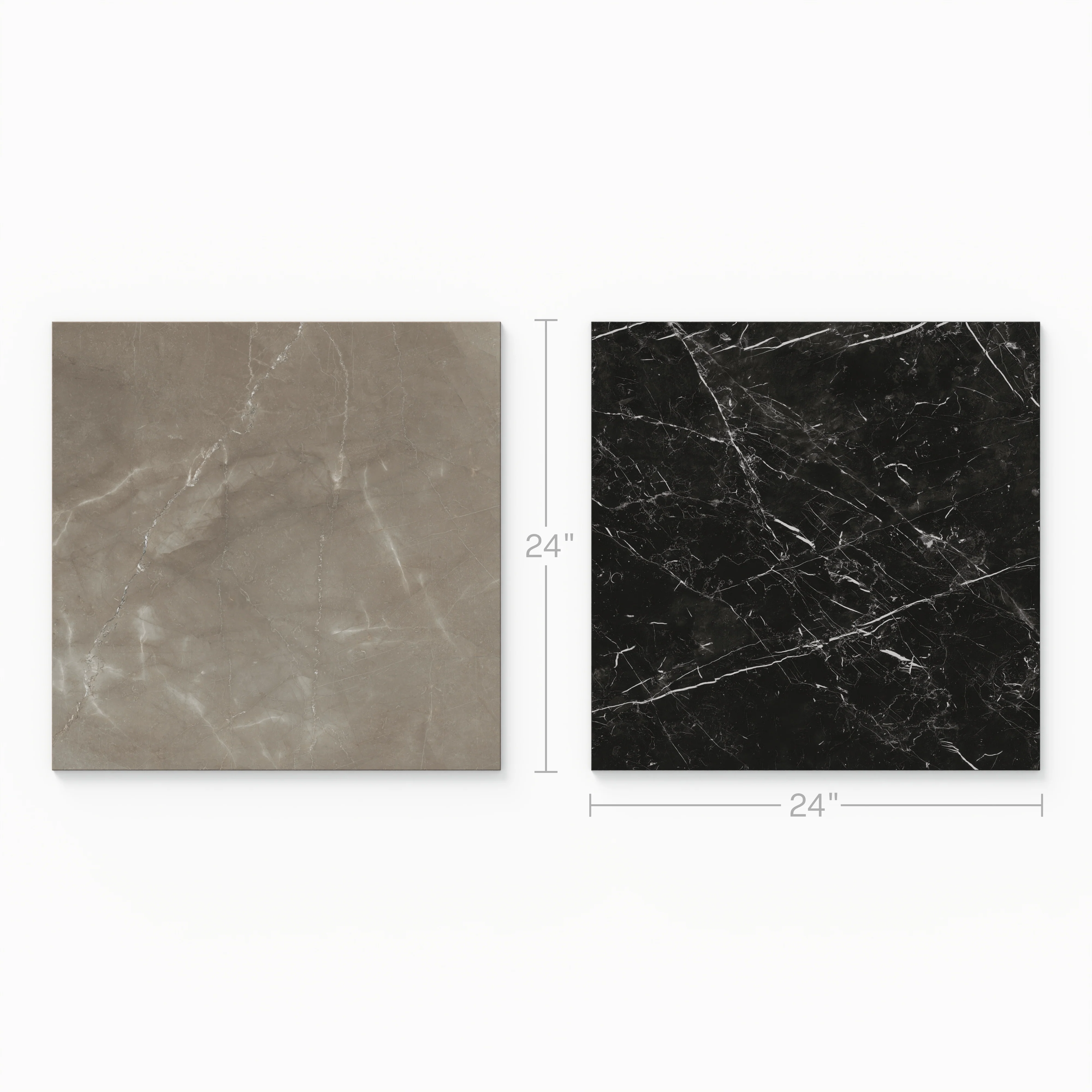 Leona 24x24 Checkerboard Polished Porcelain Tile in Amani Bronze and Nero Marquina - Image 2