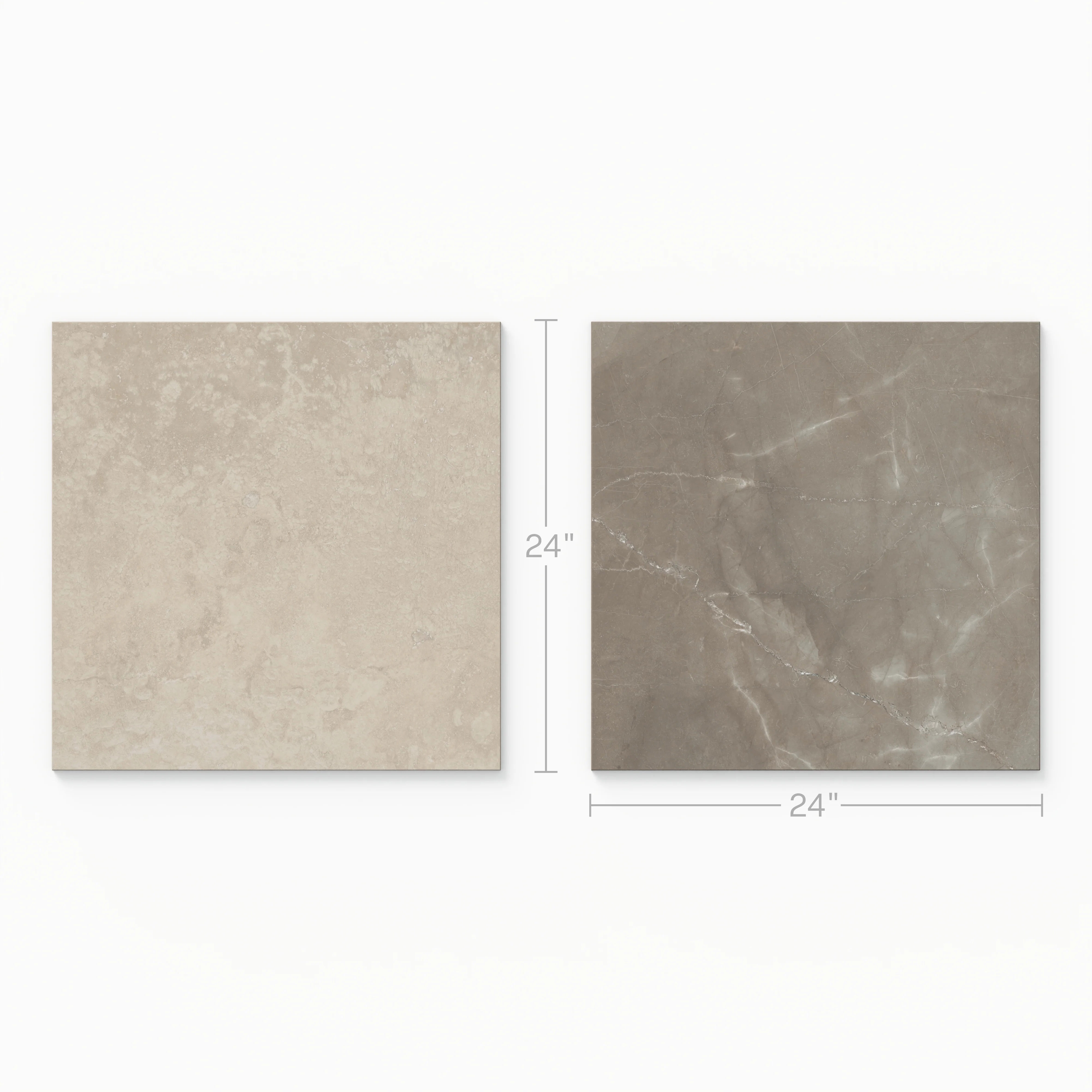 Leona 24x24 Checkerboard Polished Porcelain Tile in Marfil and Amani Bronze - Image 3
