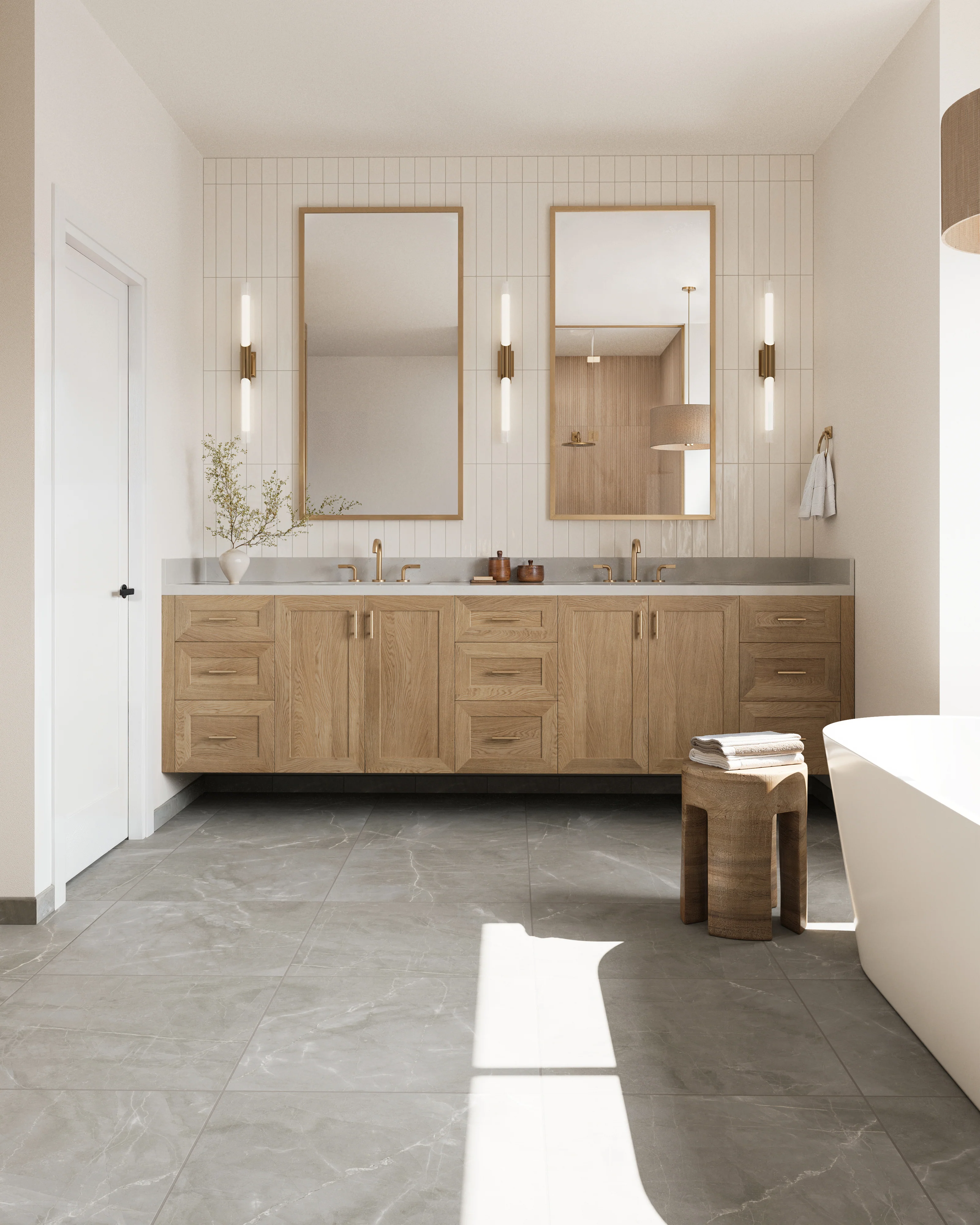 Leona 24x24 Matte Porcelain Tile in Amani Grey - Image 10