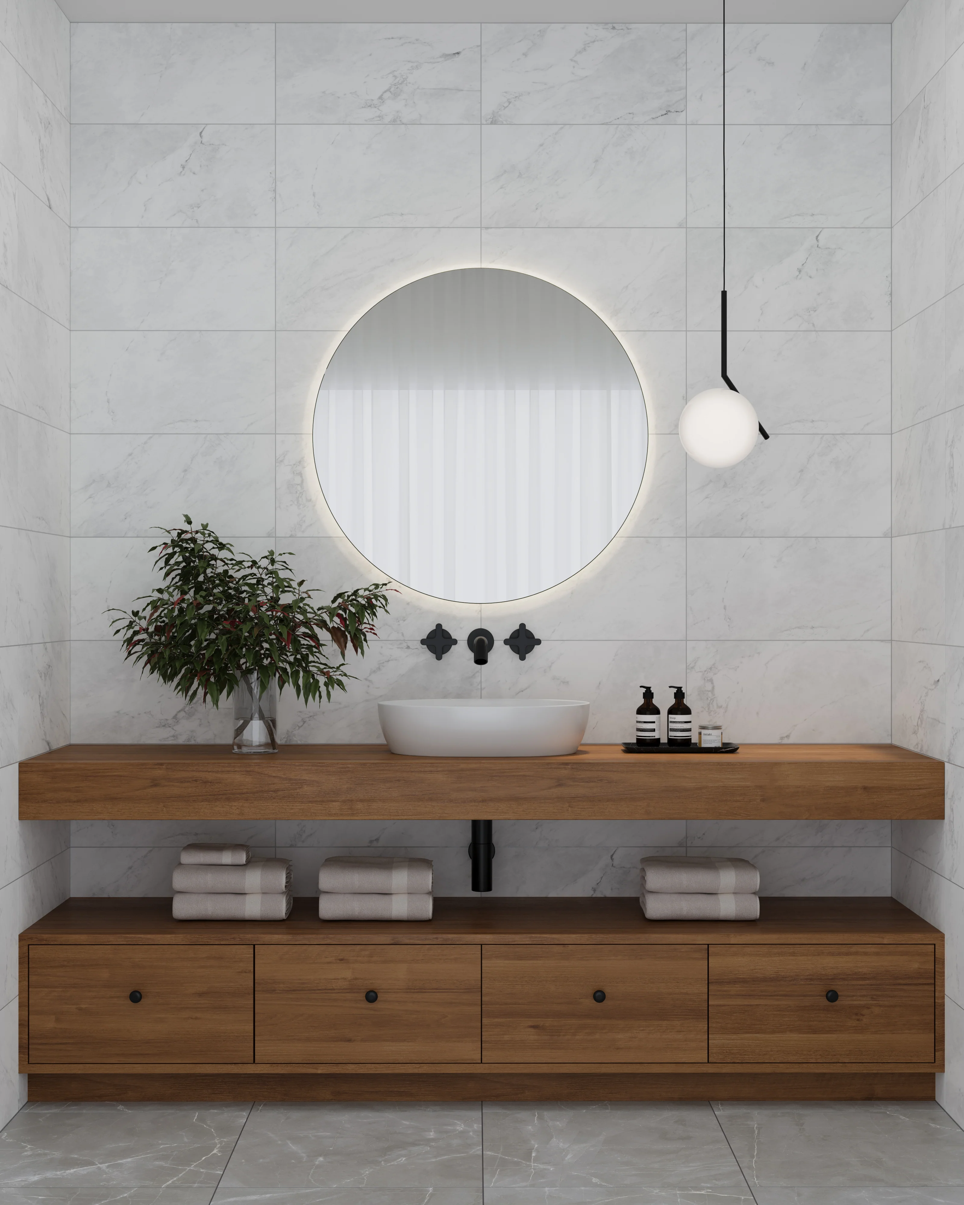 Leona 24x24 Matte Porcelain Tile in Amani Grey - Image 12
