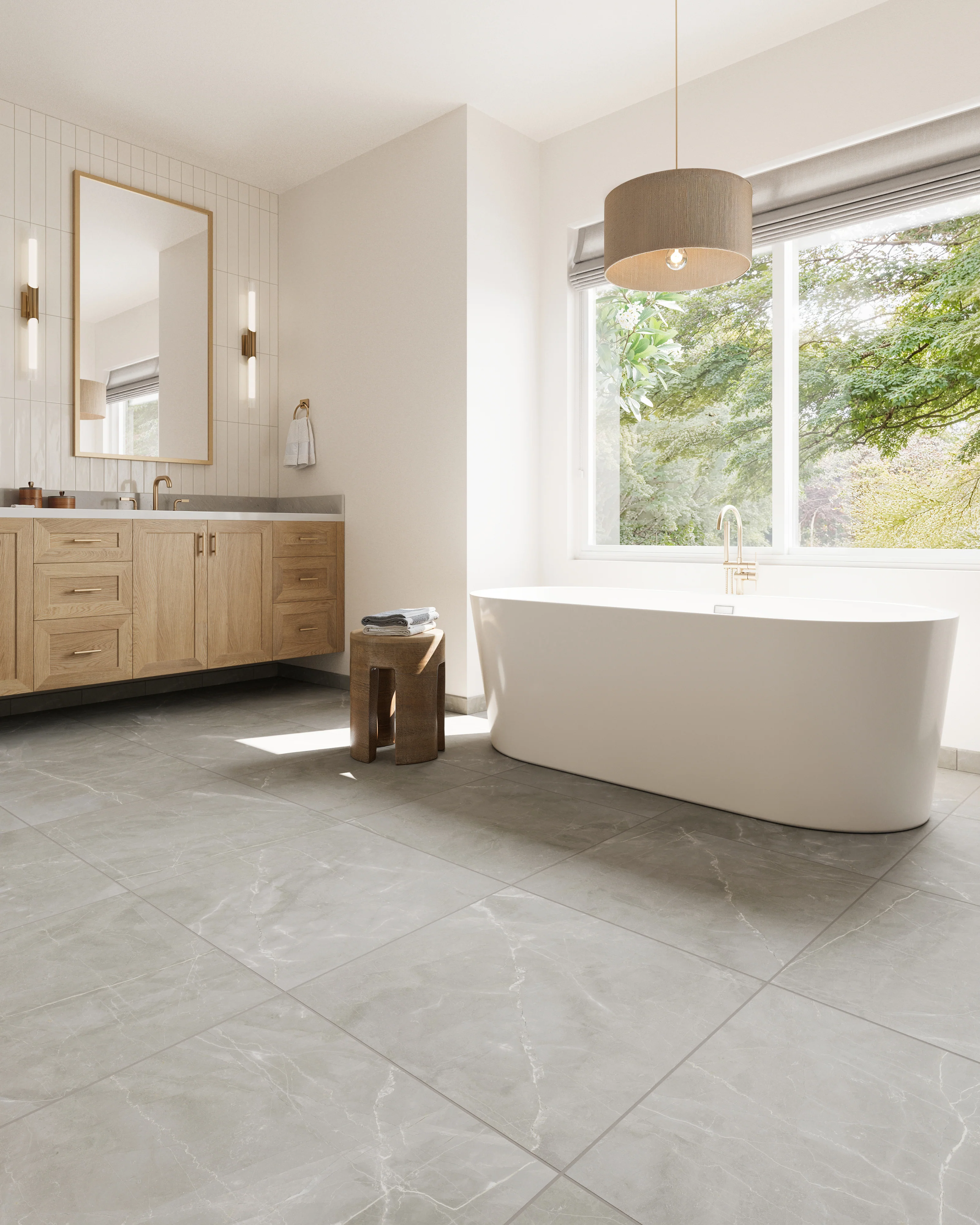 Leona 24x24 Matte Porcelain Tile in Amani Grey - Image 9
