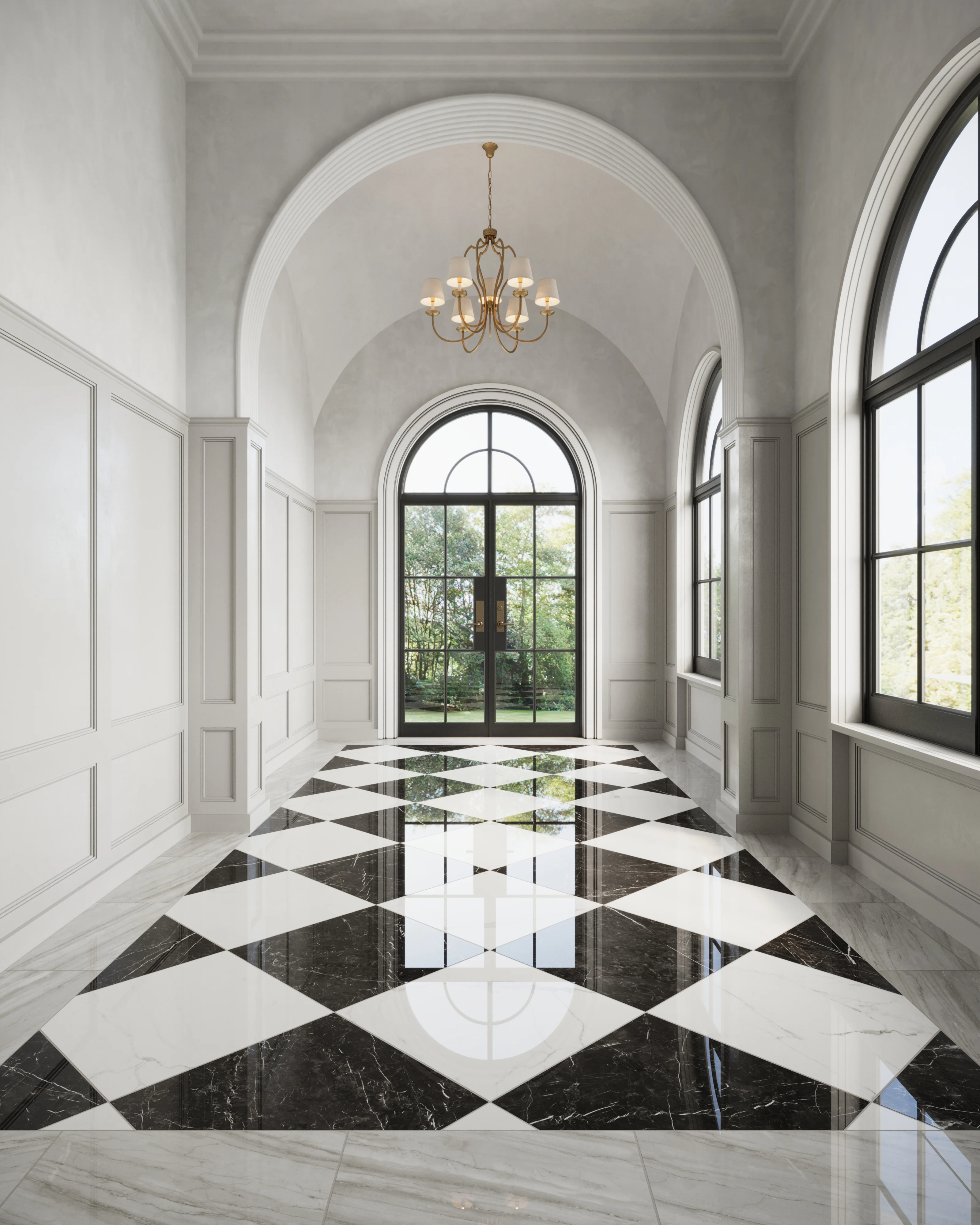 Leona 24x24 Polished Porcelain Tile in Nero Marquina - Image 2
