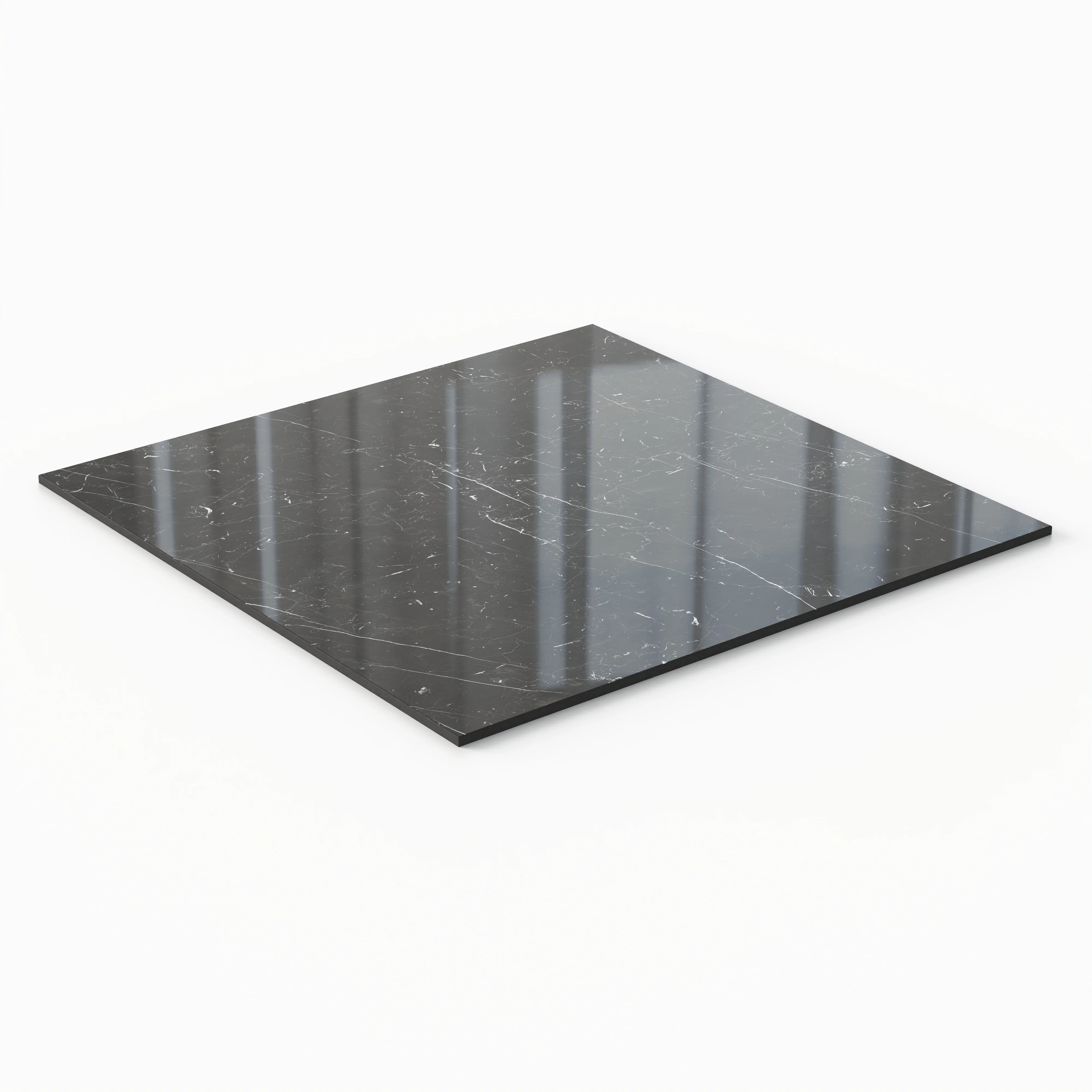 Leona 24x24 Polished Porcelain Tile in Nero Marquina - Image 4