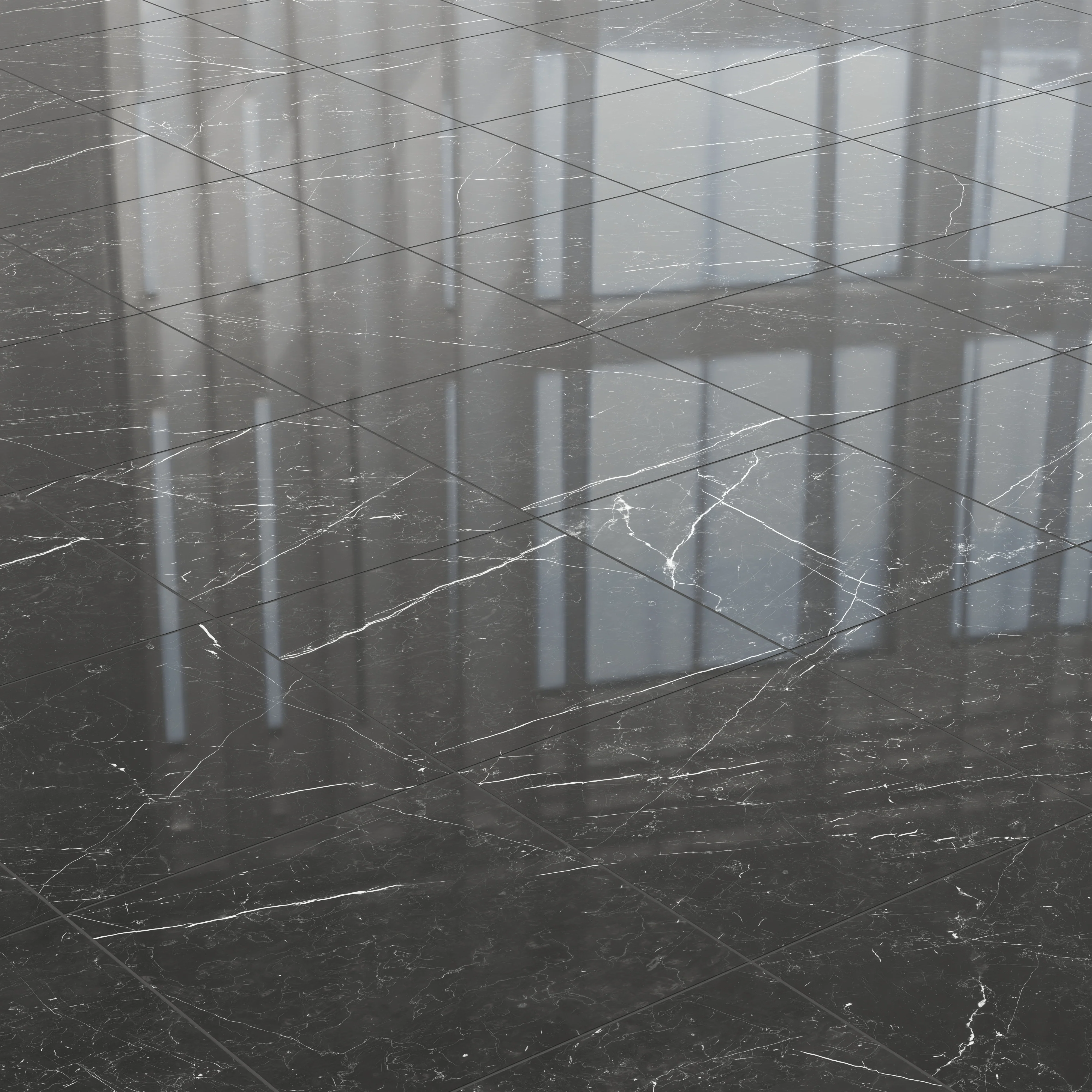 Leona 24x24 Polished Porcelain Tile in Nero Marquina - Image 5