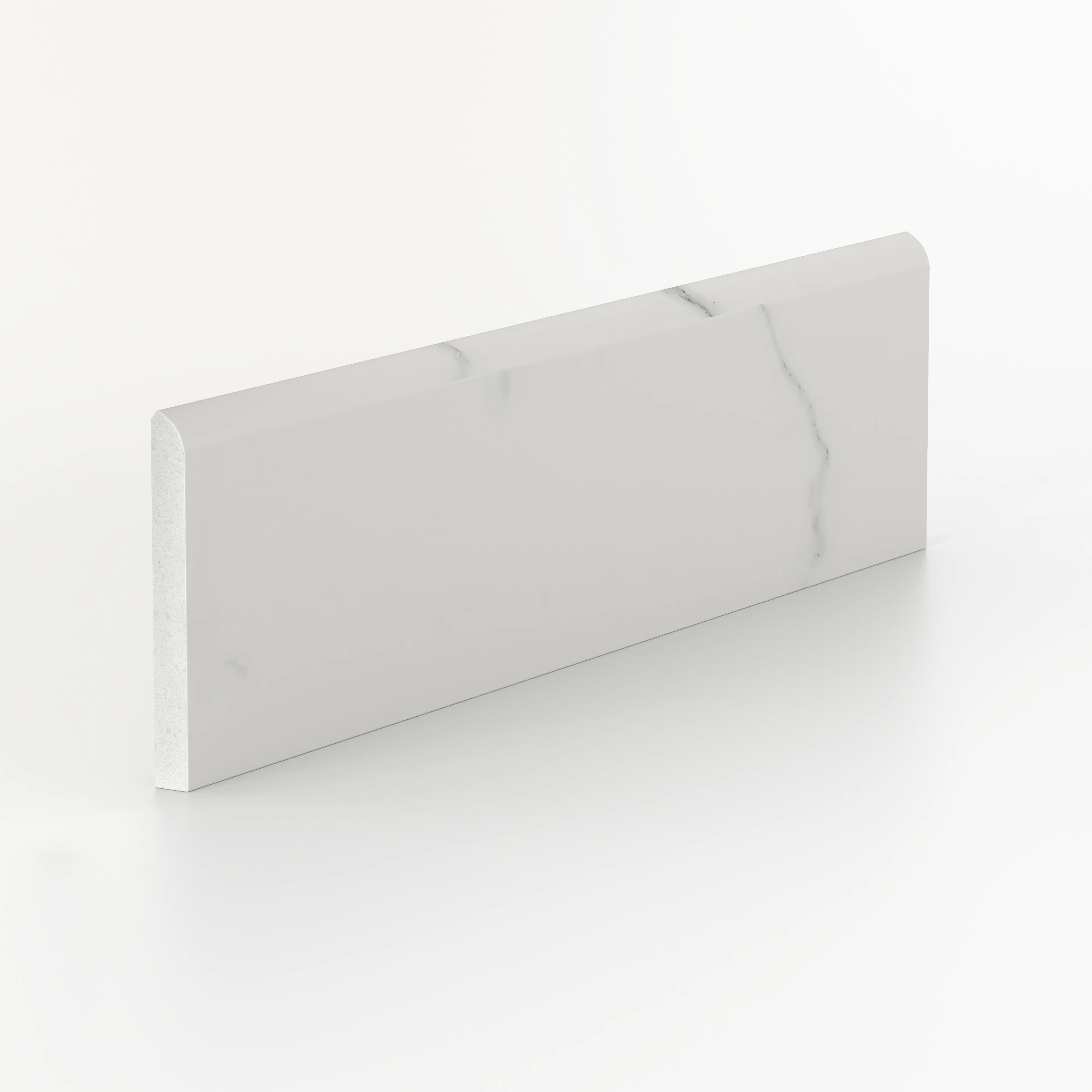 Leona 3x12 Matte Porcelain Bullnose Tile in Calacatta - Image 2