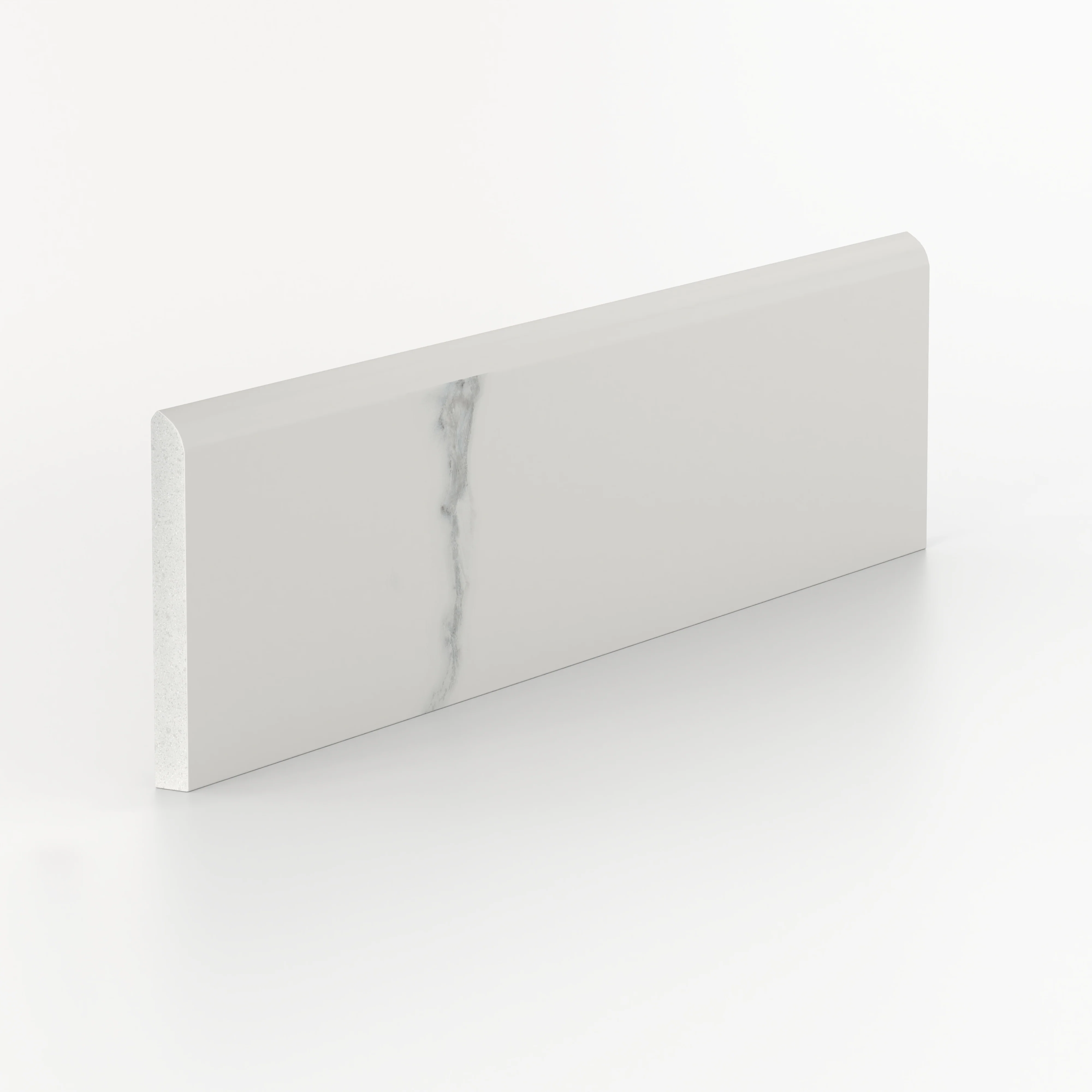 Leona 3x12 Polished Porcelain Bullnose Tile in Calacatta - Image 2