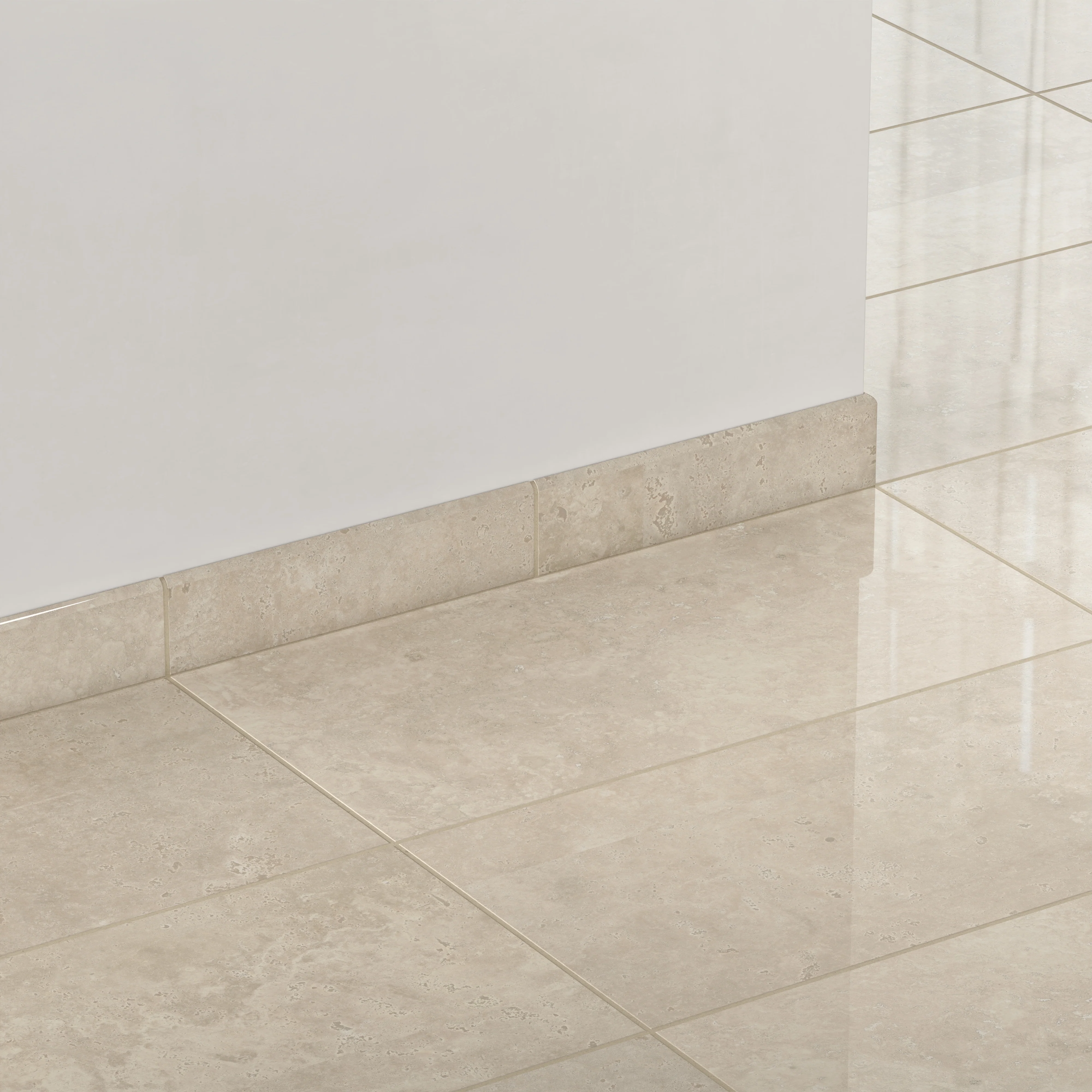 Leona 3x12 Polished Porcelain Bullnose Tile in Marfil - Image 3