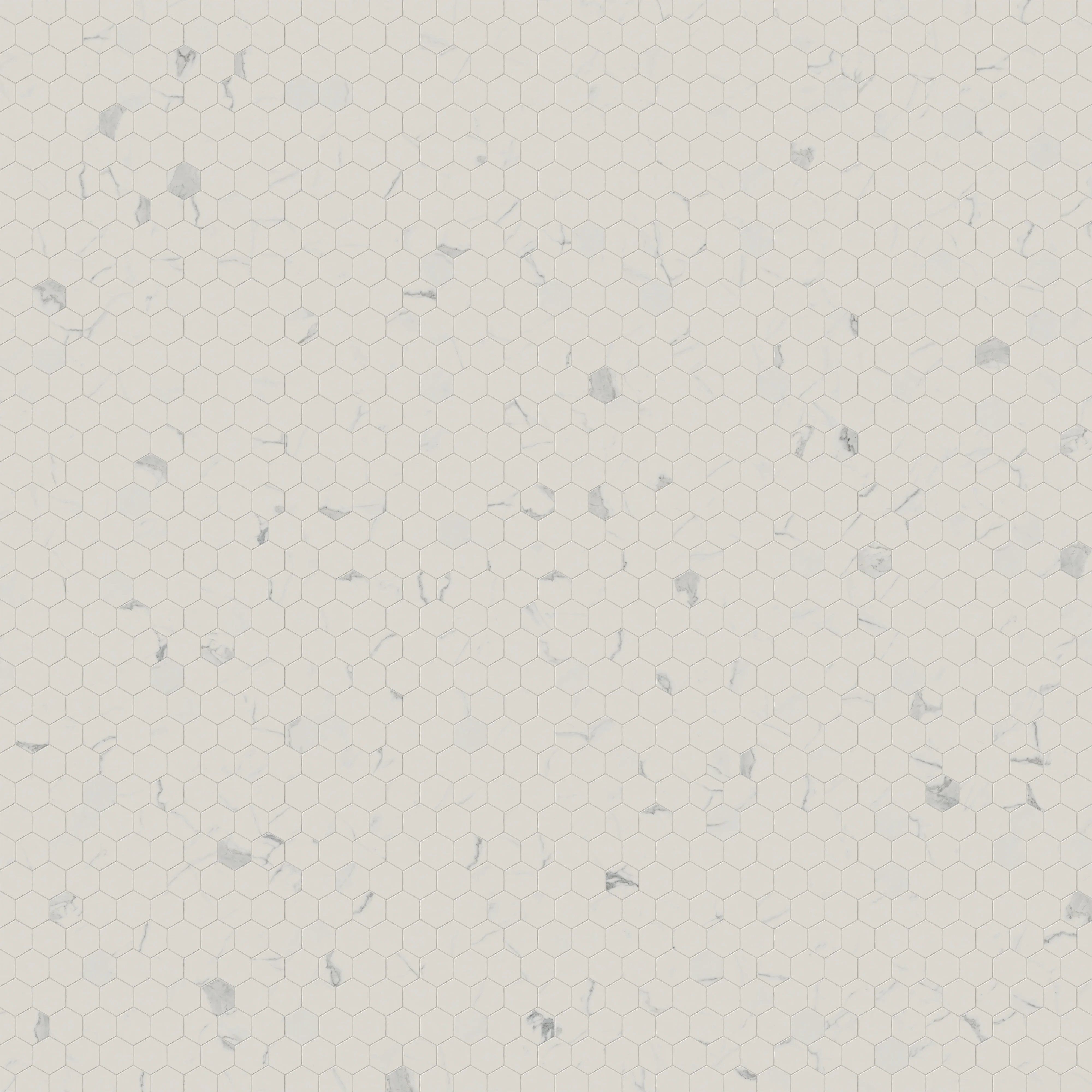 Leona 3x3 Matte Porcelain Hexagon Mosaic Tile in Calacatta - Image 6
