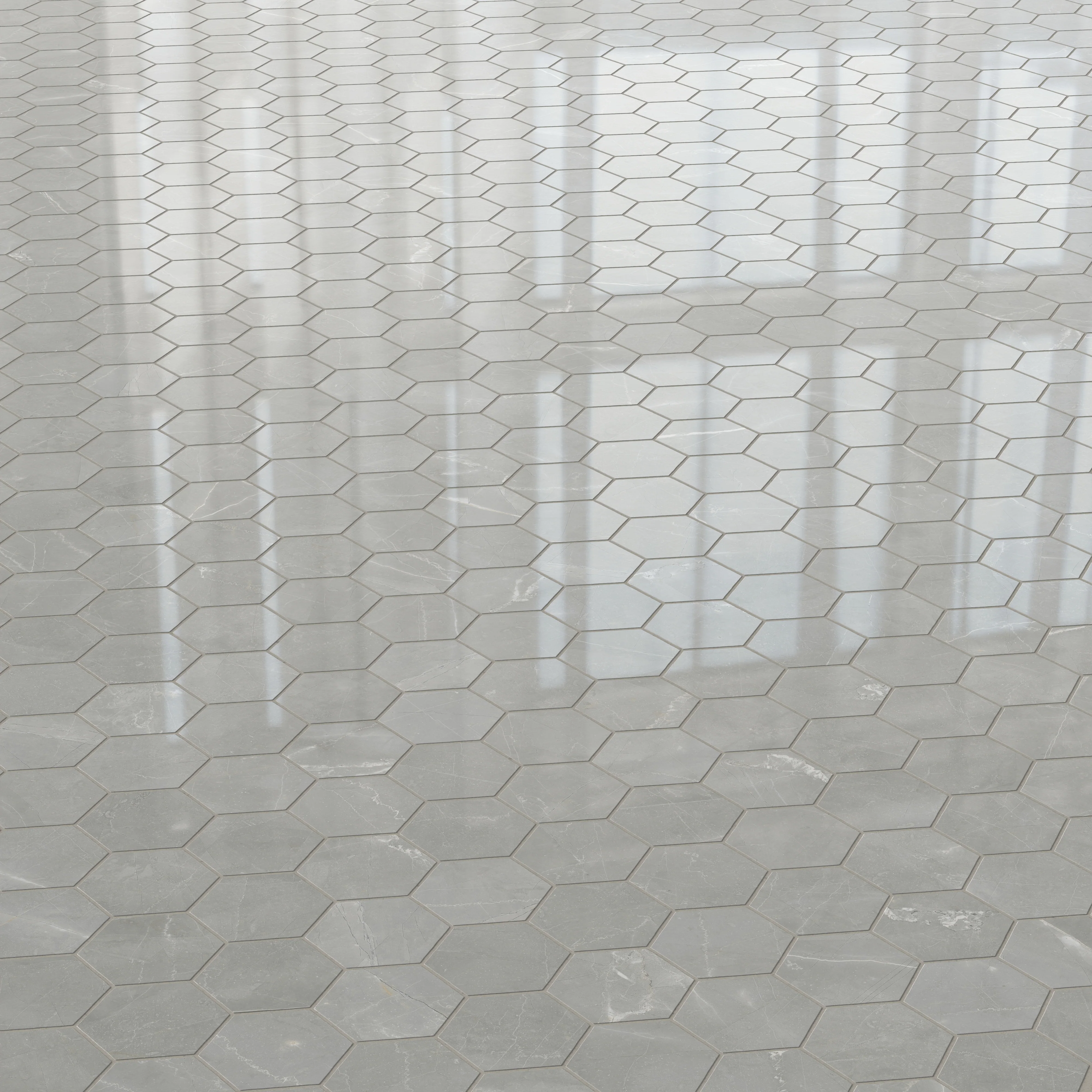 Leona 3x3 Polished Porcelain Hexagon Mosaic Tile in Amani Grey - Image 3