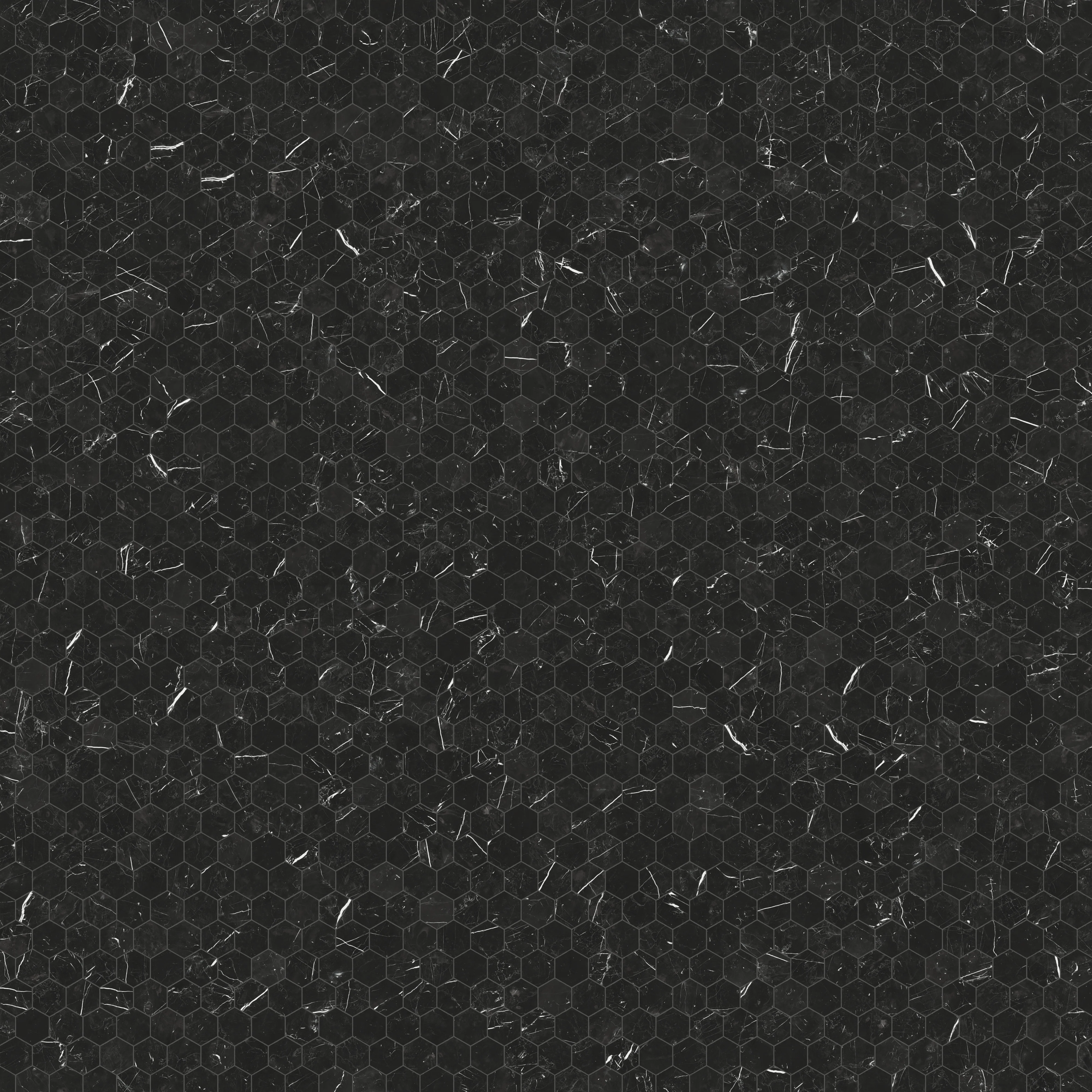 Leona 3x3 Polished Porcelain Hexagon Mosaic Tile in Nero Marquina - Image 5