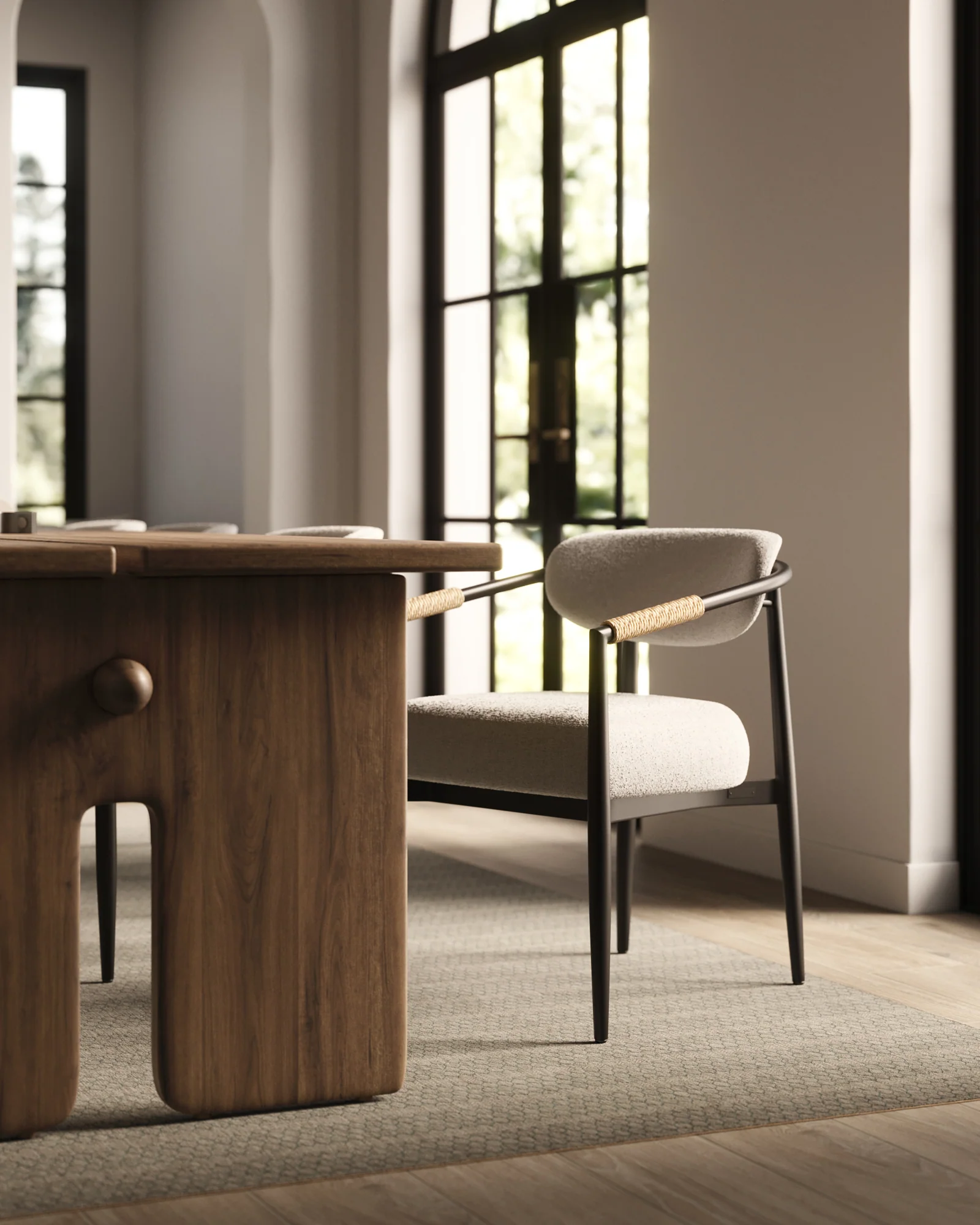 Leticia Dining Chair in Cream - Image 3