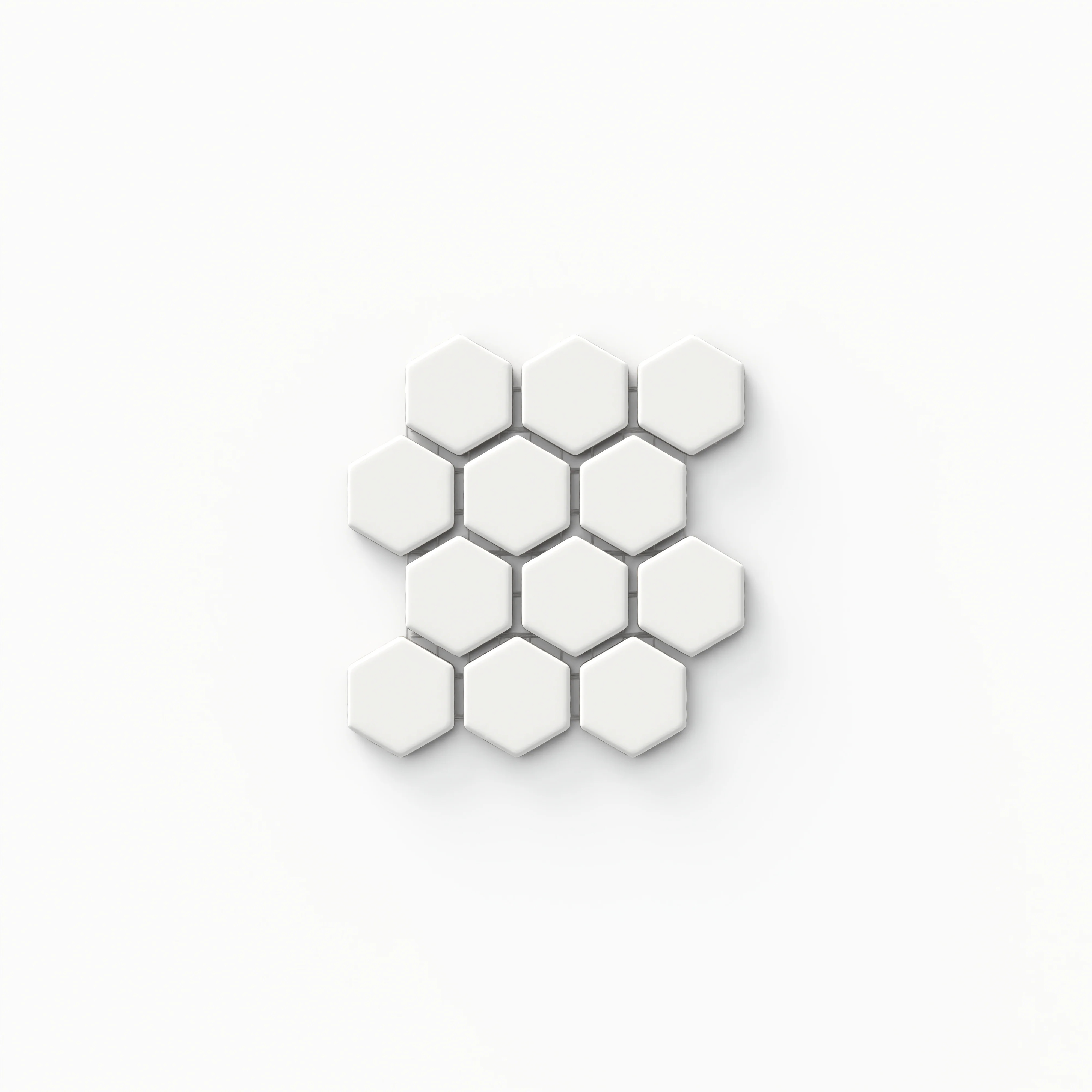Levi 6x4 Matte Hexagon Mosaic in White Sample