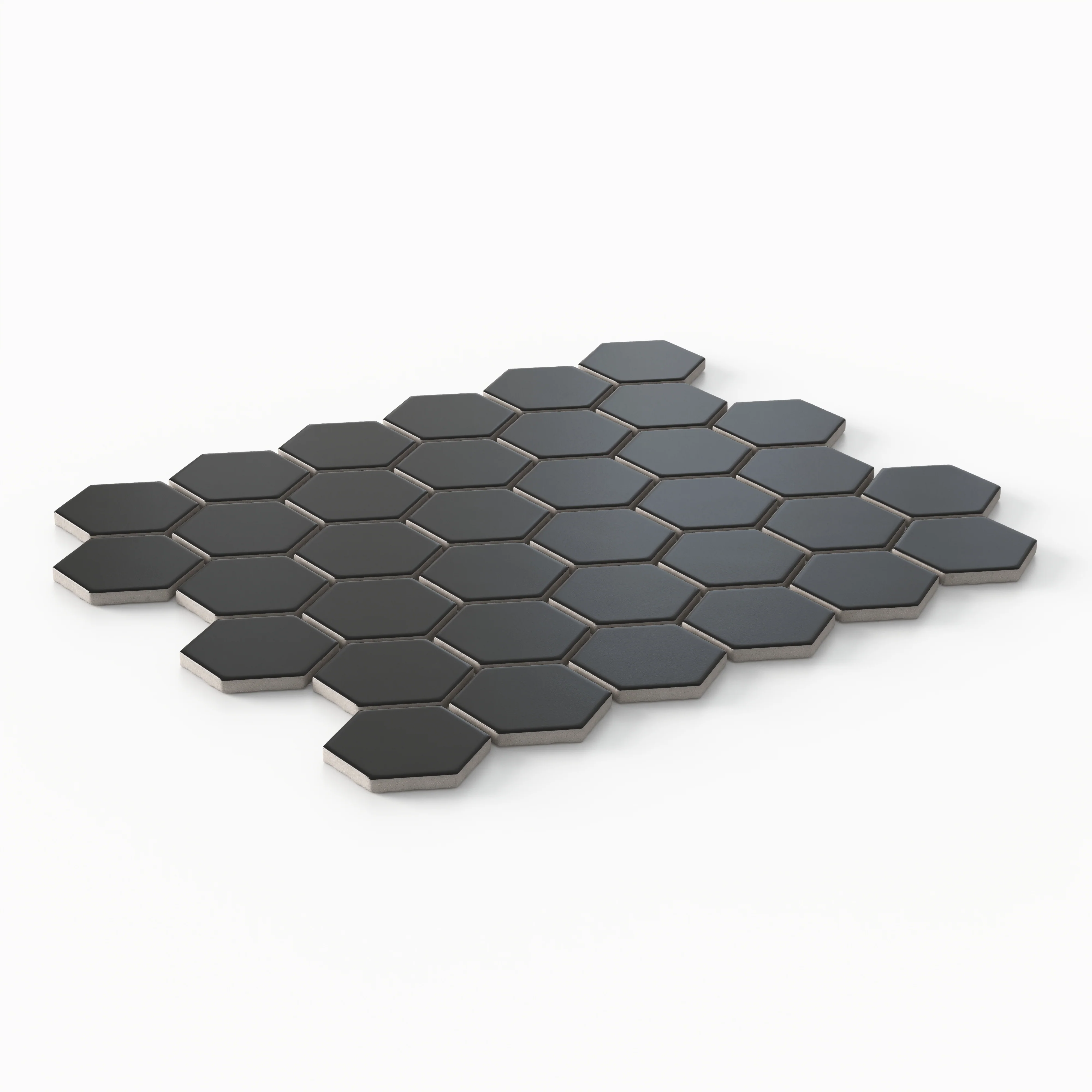 Levi 12x12 Matte Porcelain 2x2 Hexagon Mosaic Tile in Black - Image 2