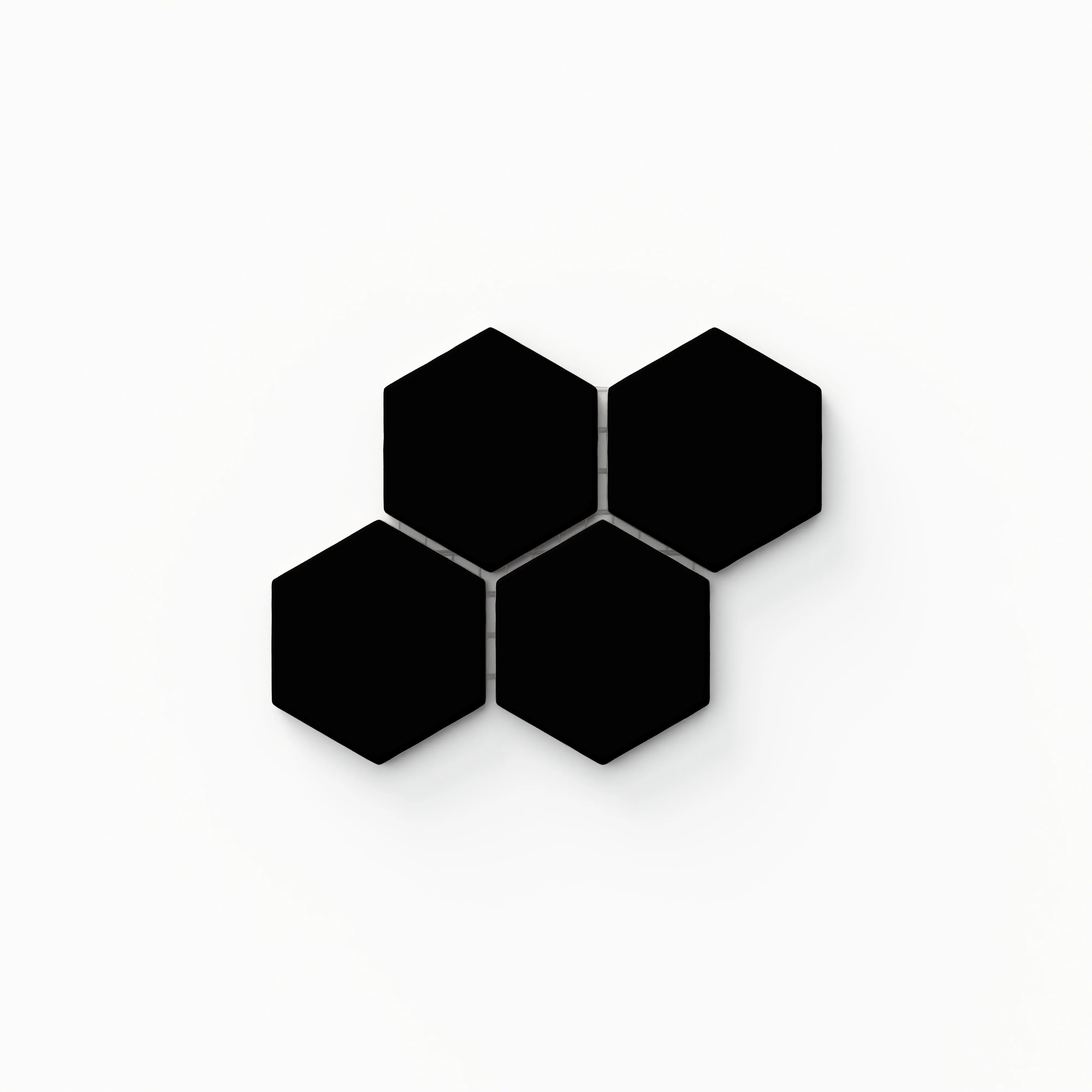 Levi 6x4 Matte Hexagon Mosaic in Black Sample
