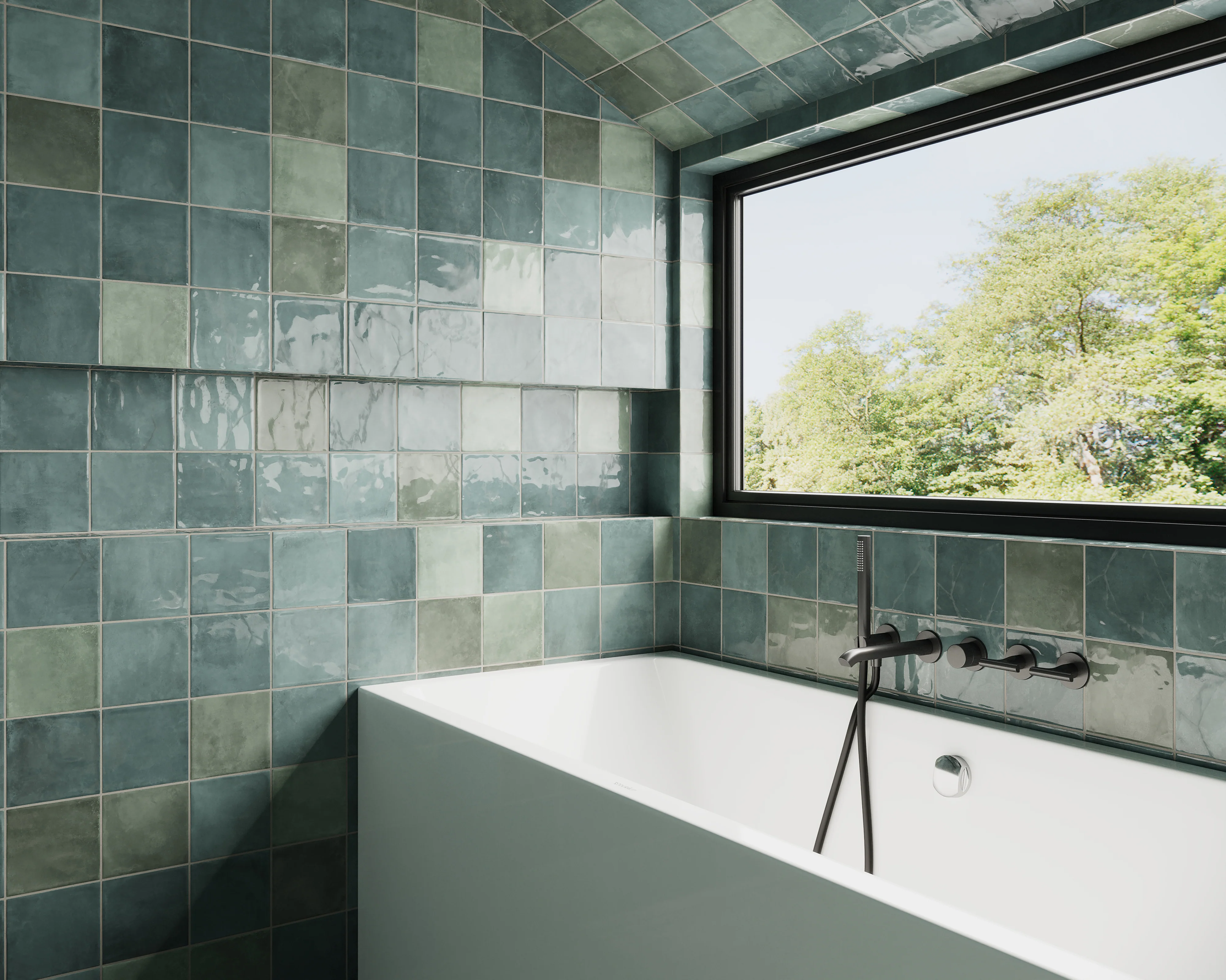 Lilah 6x6 Glossy Ceramic Tile in Opal - Image 4
