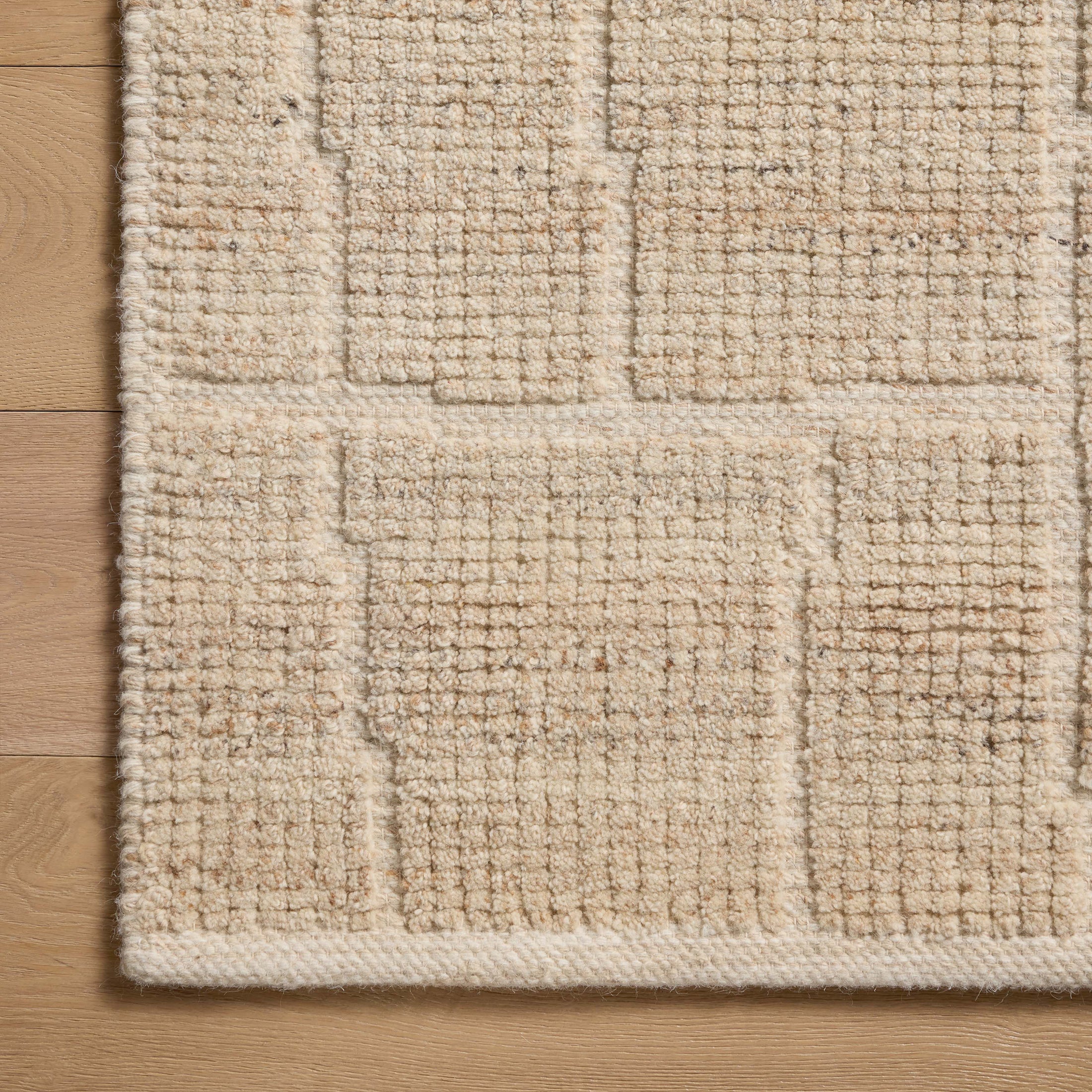 Linton Wool Blend Hand Loomed Rug in Natural, 5'6" x 8'6" - Image 3