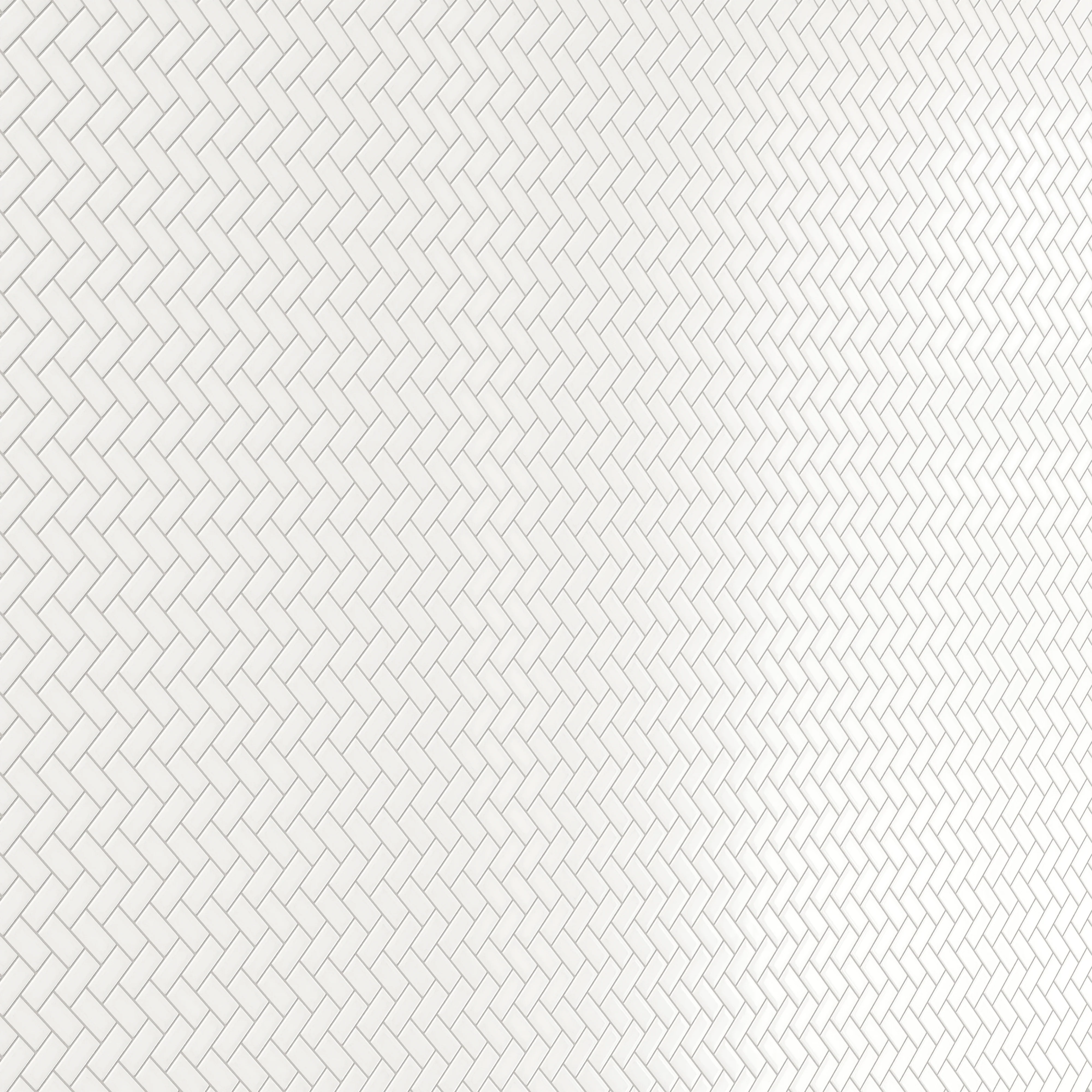 Mabel 12x12 Glossy Porcelain Herringbone Mosaic Tile in White - Image 3