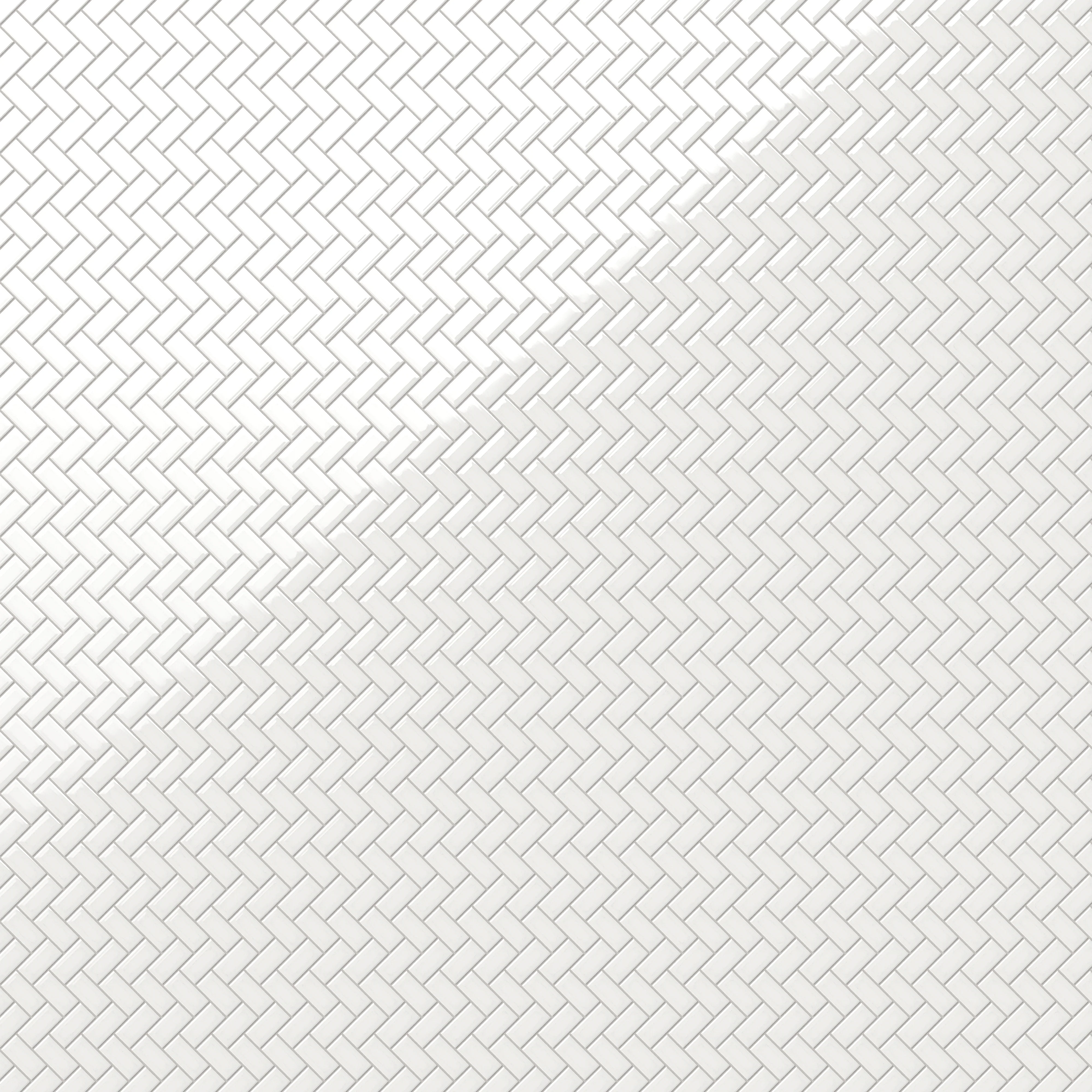 Mabel 12x12 Glossy Porcelain Herringbone Mosaic Tile in White - Image 4