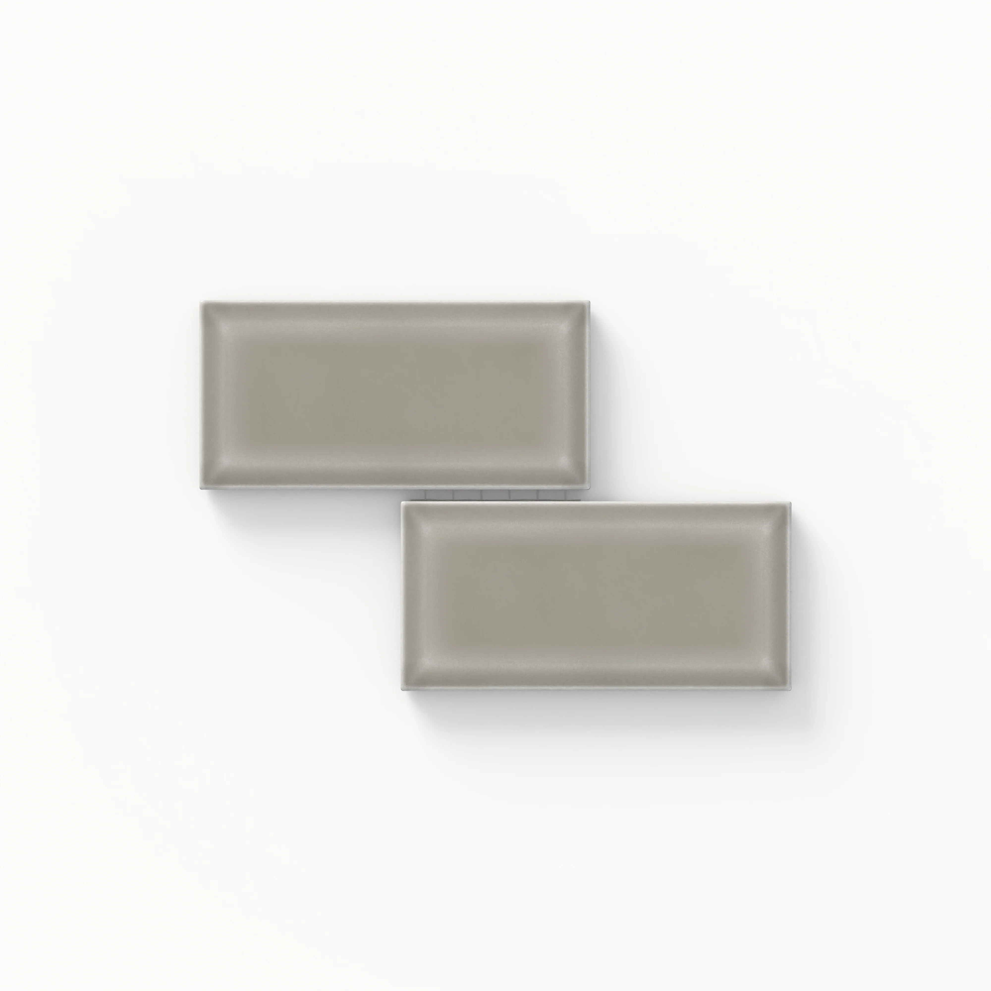 Maggie 2x4 Glossy Brick Beveled Mosaic in Taupe Sample