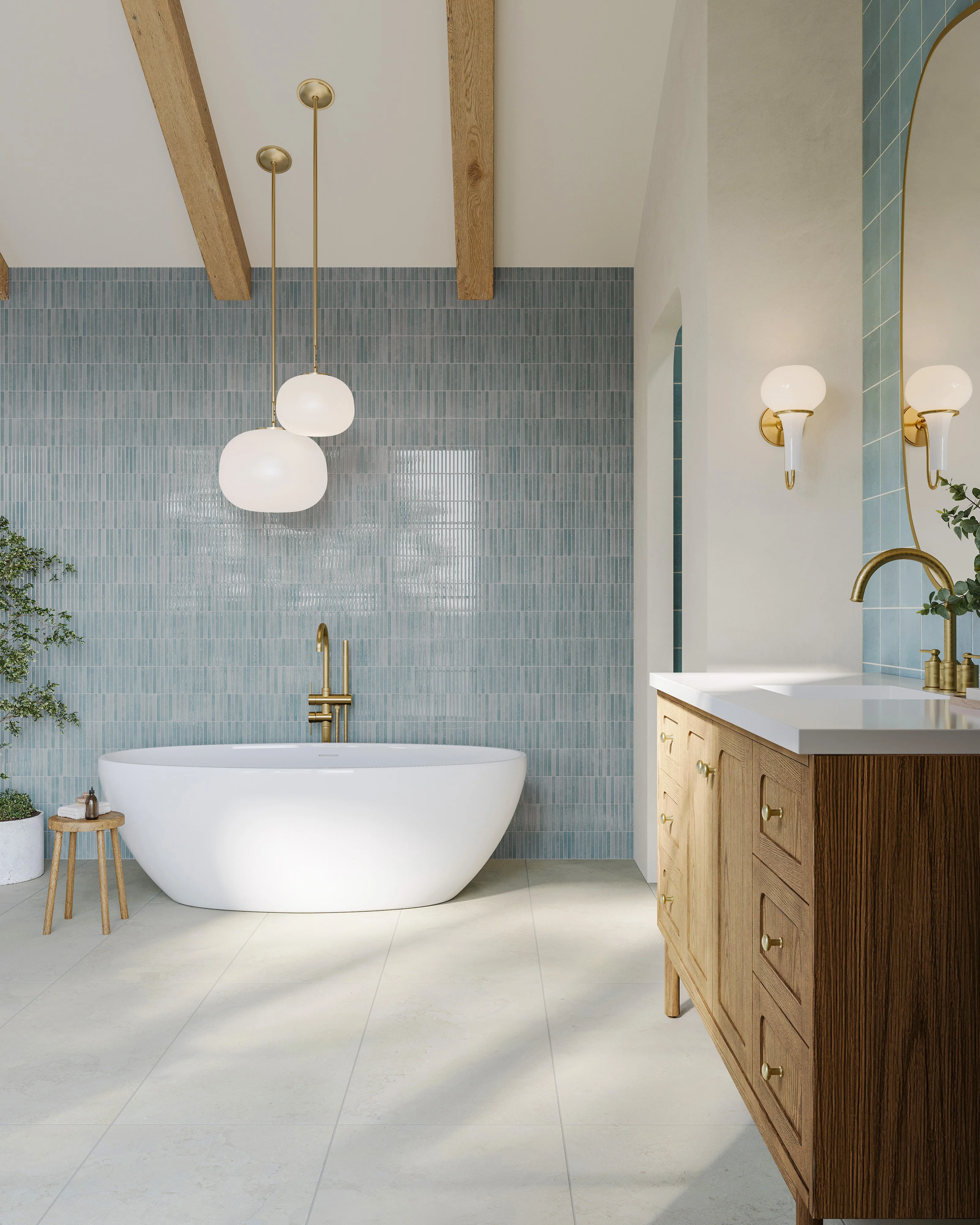 Abigail 60" Single Vanity in Light Natural Oak with 3 cm White Zeus Quartz Top - Image 16