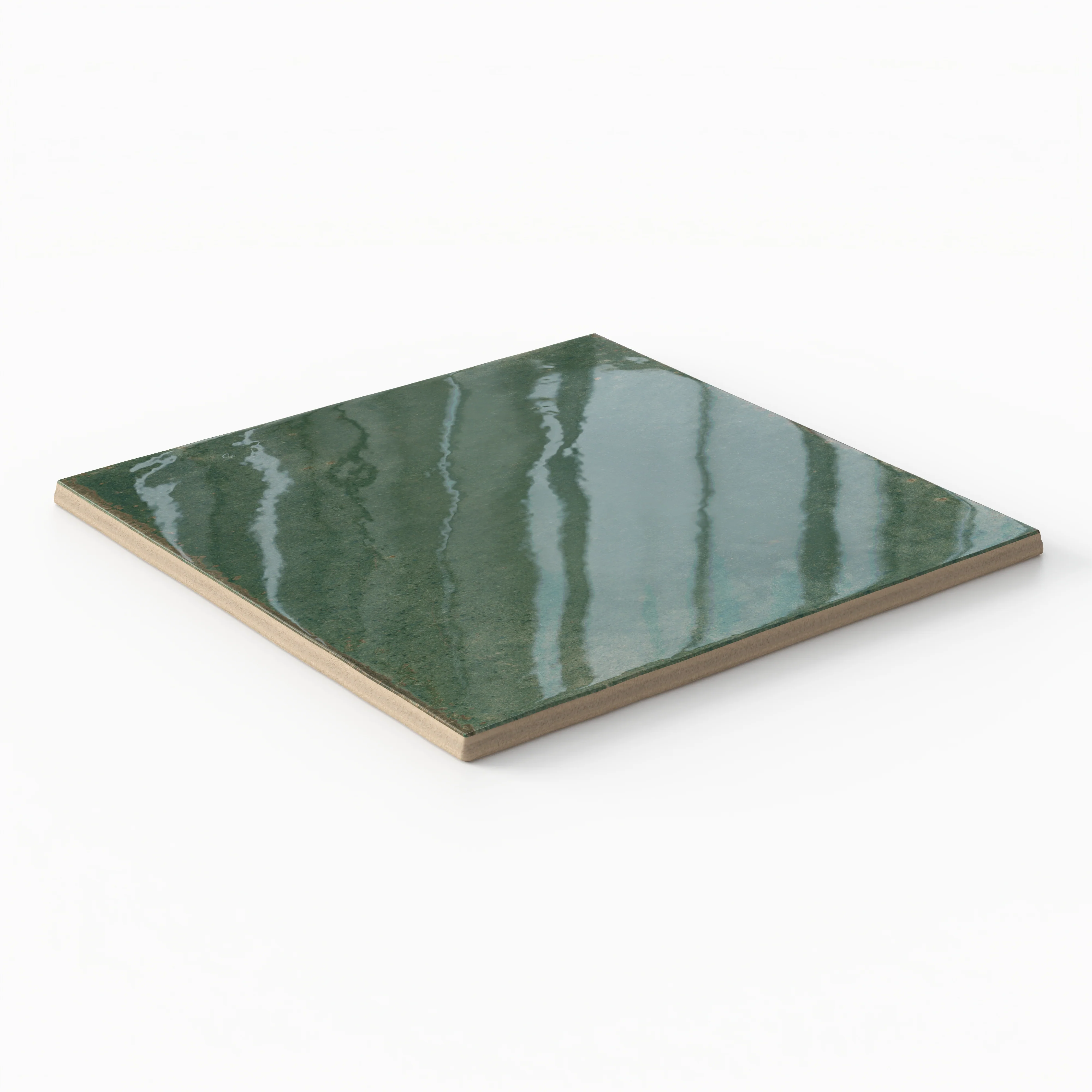 Makenna 6x6 Glossy Porcelain Tile in Forest - Image 4