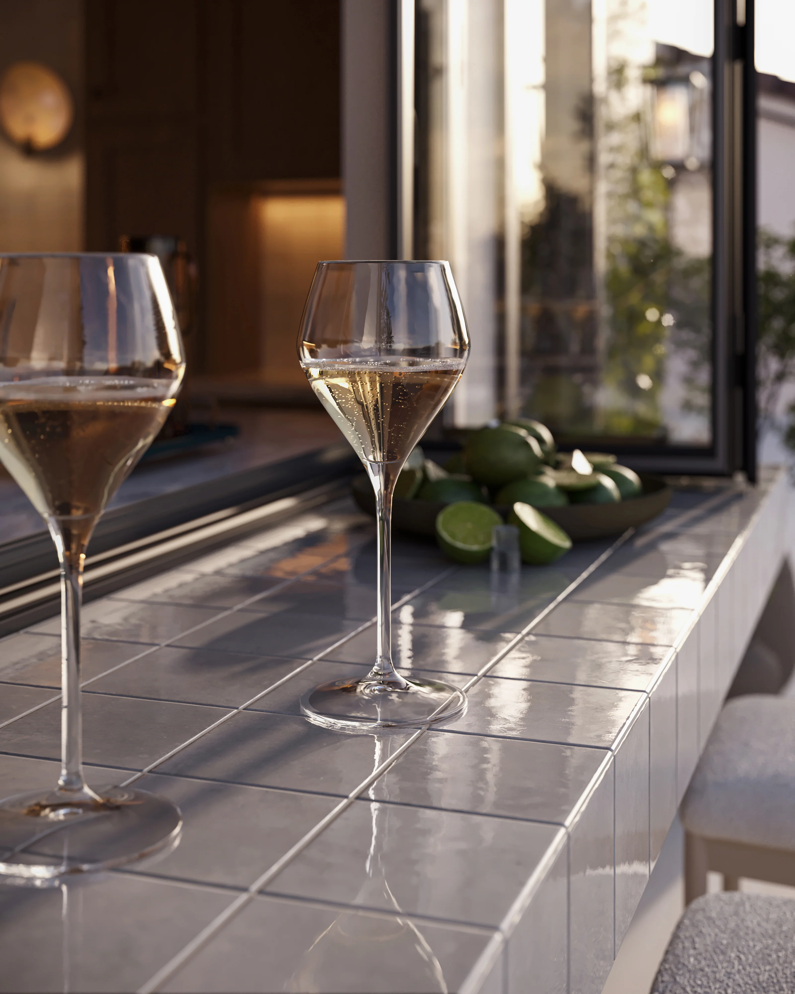 Makenna 6x6 Glossy Porcelain Tile in Pebble - Image 2
