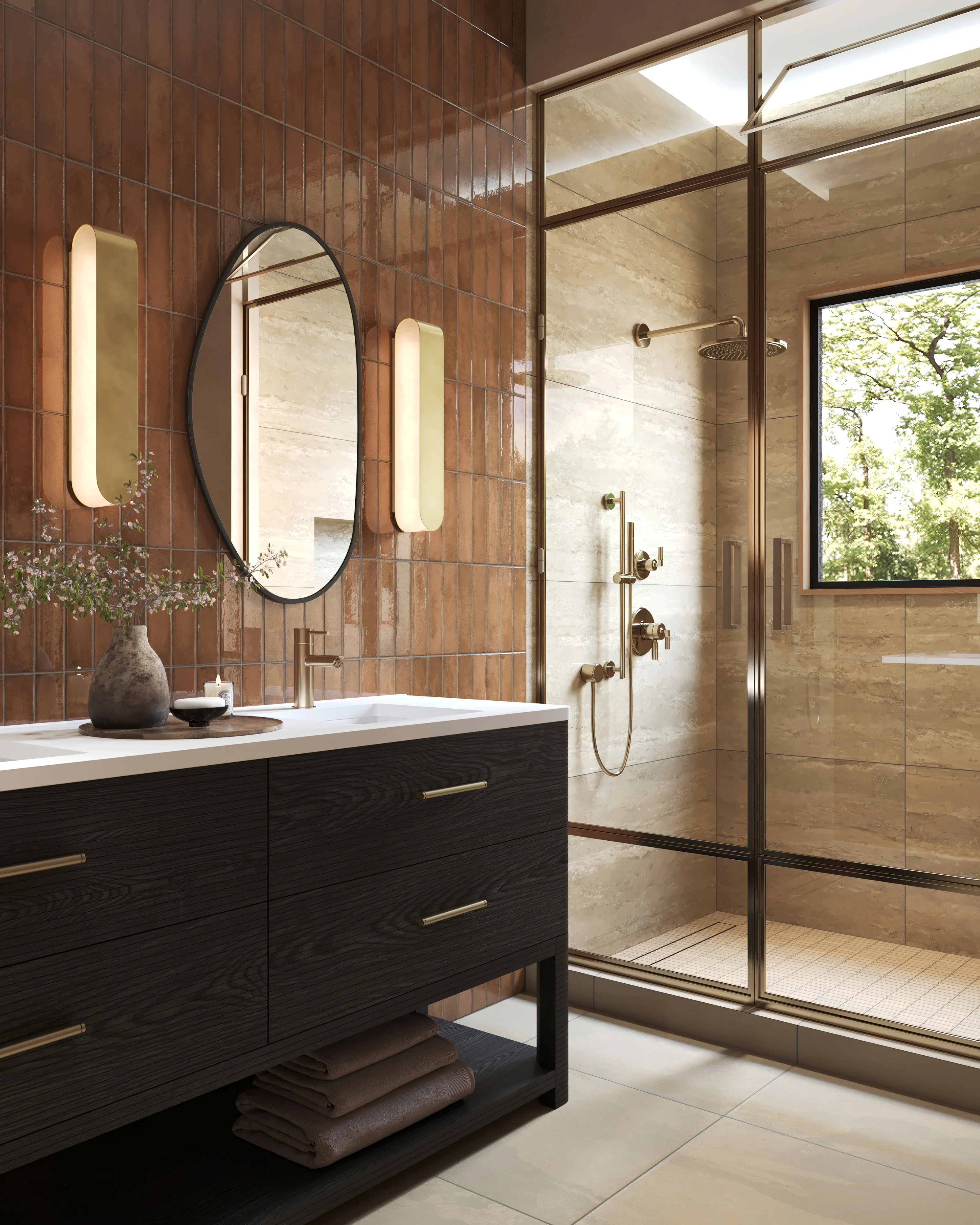 Mara 2x10 Glossy Ceramic Tile in Cinnamon - Image 9