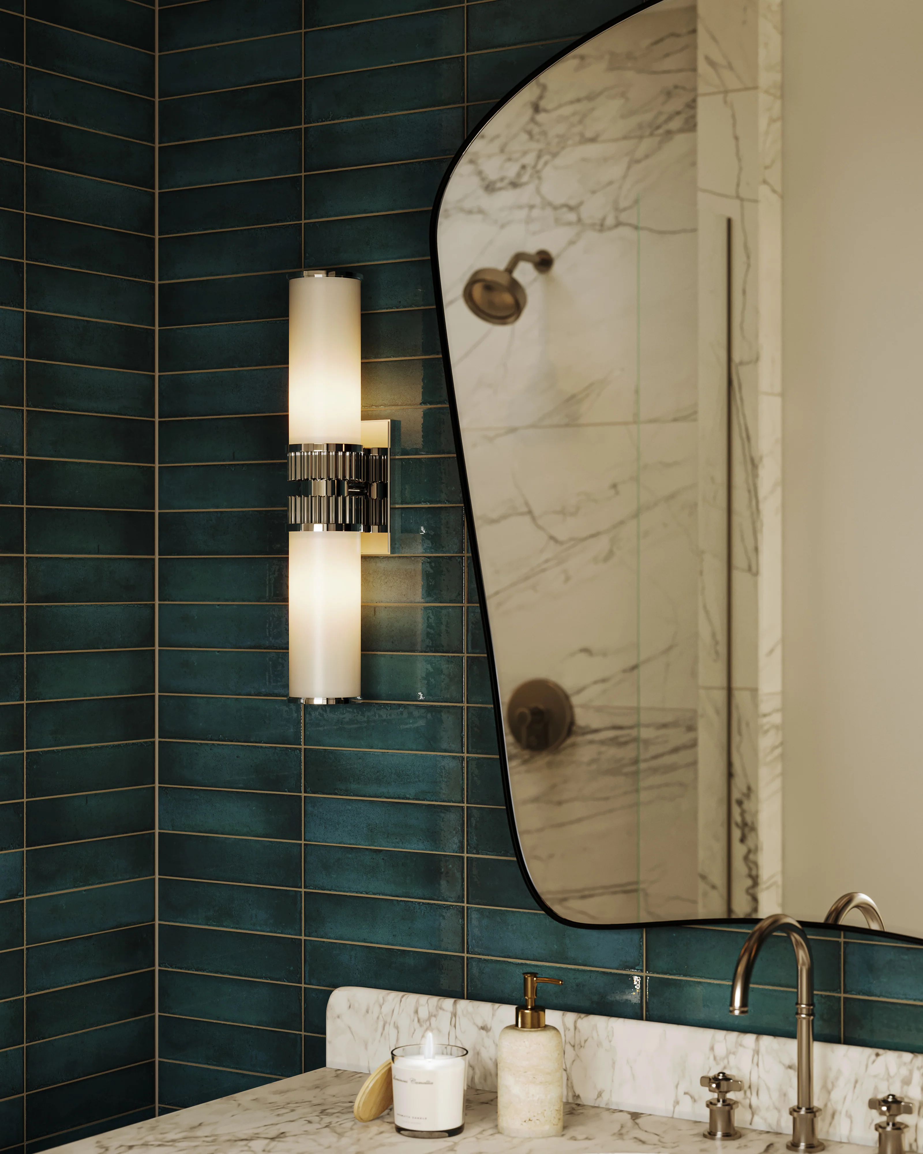 Mara 2x10 Glossy Ceramic Tile in Indigo Blue - Image 2