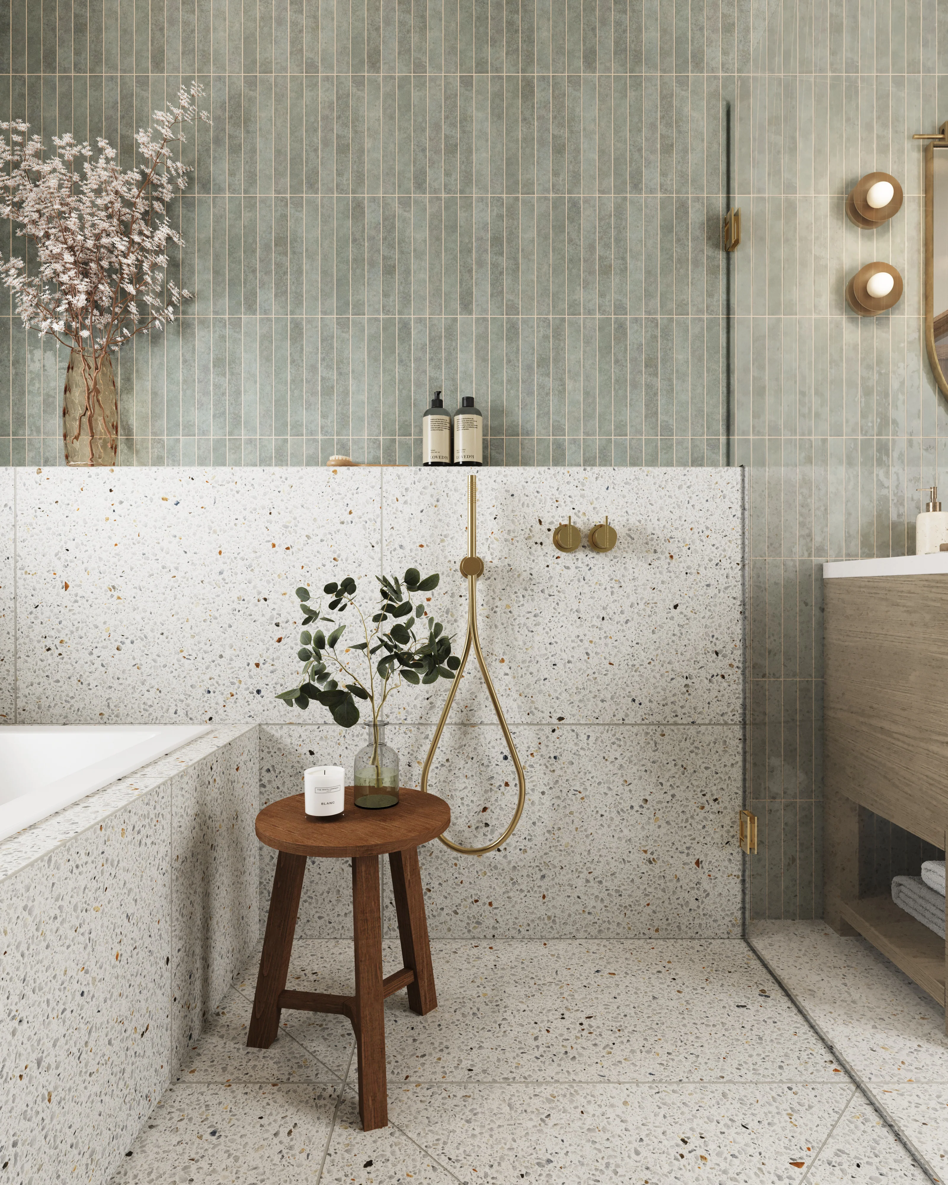 Mariel 1x12 Glossy Porcelain Tile in Opal Blue - Image 8