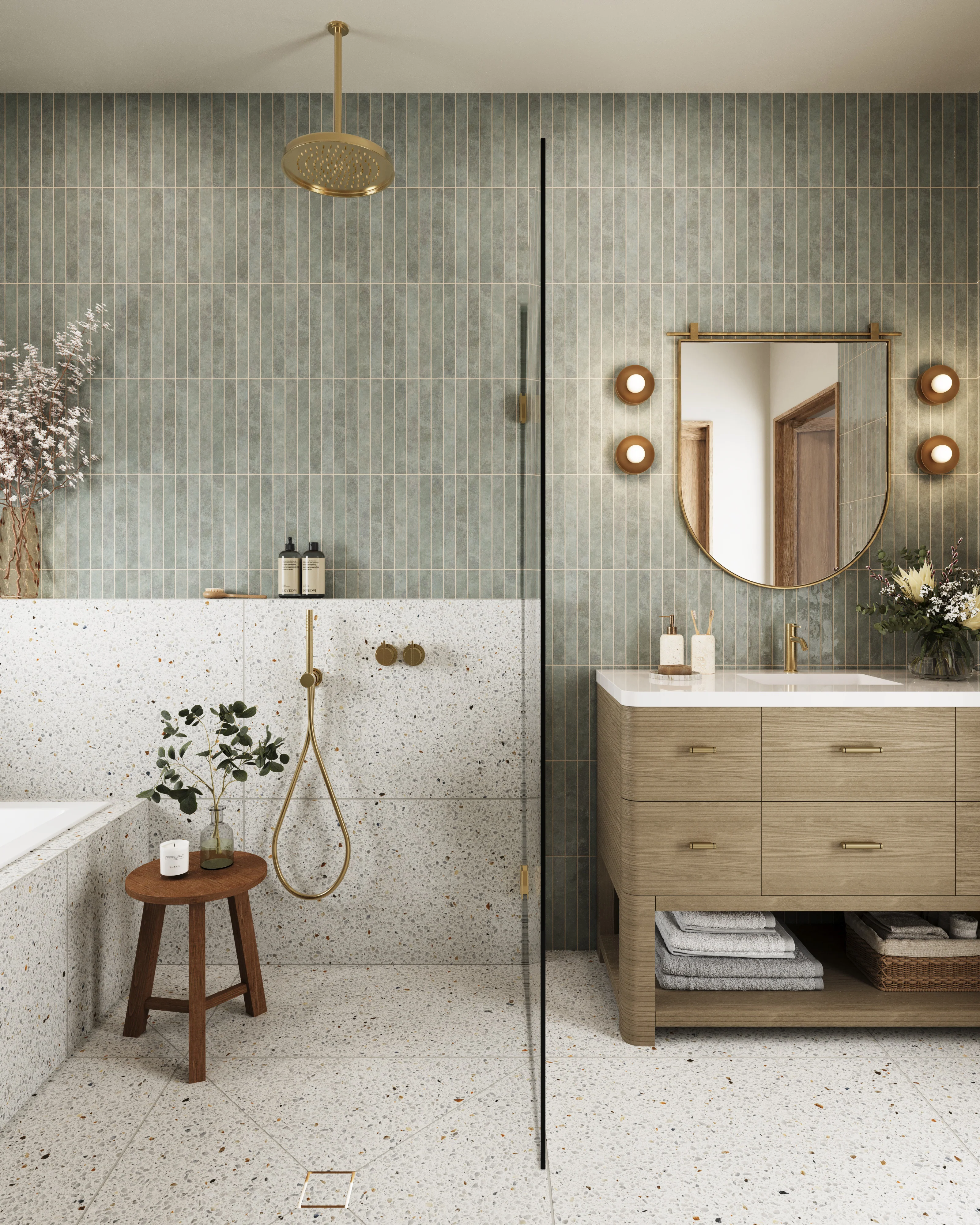 Mariel 1x12 Glossy Porcelain Tile in Opal Blue - Image 9