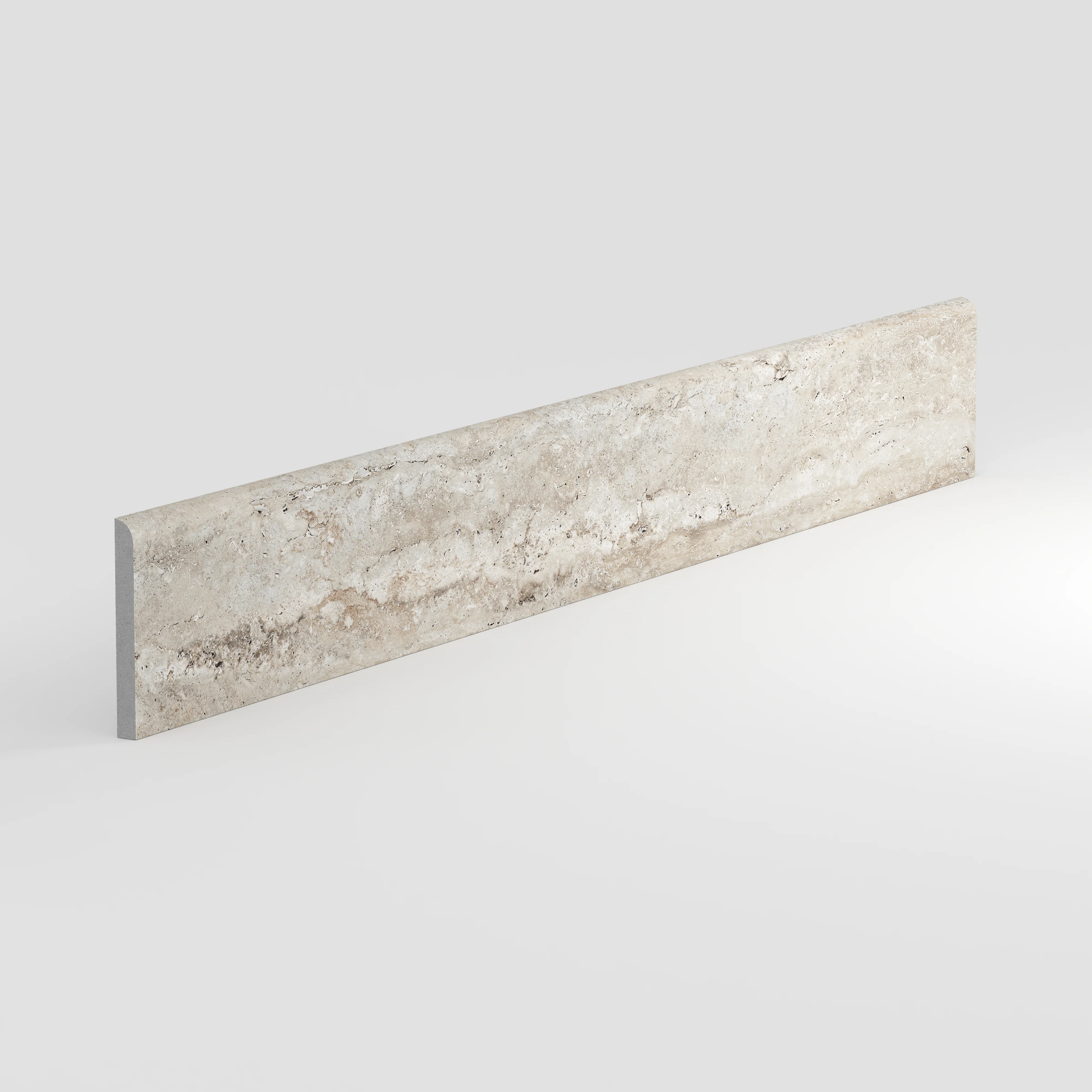 Marlow 3x24 Matte Porcelain Bullnose Tile in Silver - Image 2