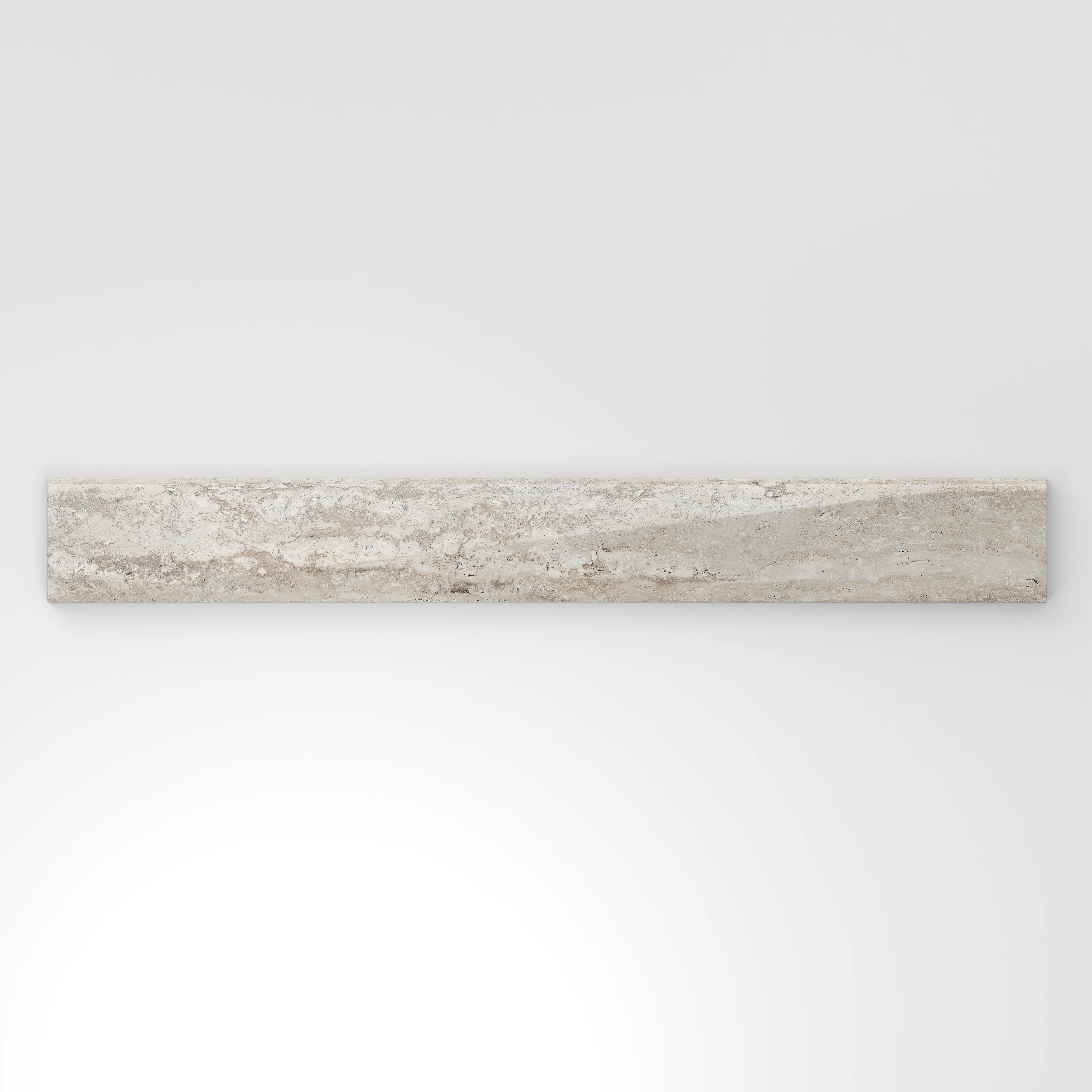 Marlow 3x24 Polished Porcelain Bullnose Tile in Silver