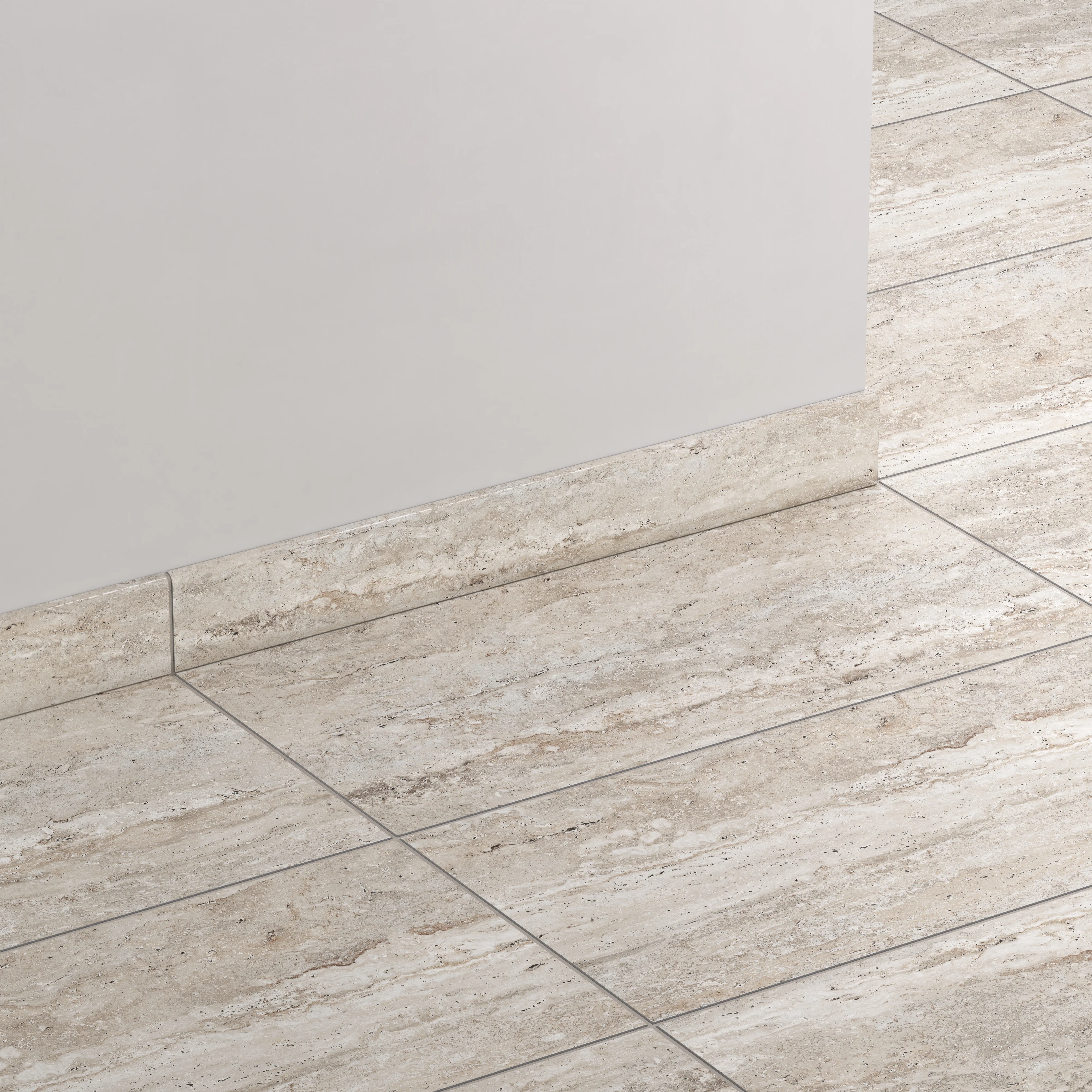 Marlow 3x24 Polished Porcelain Bullnose Tile in Silver - Image 3
