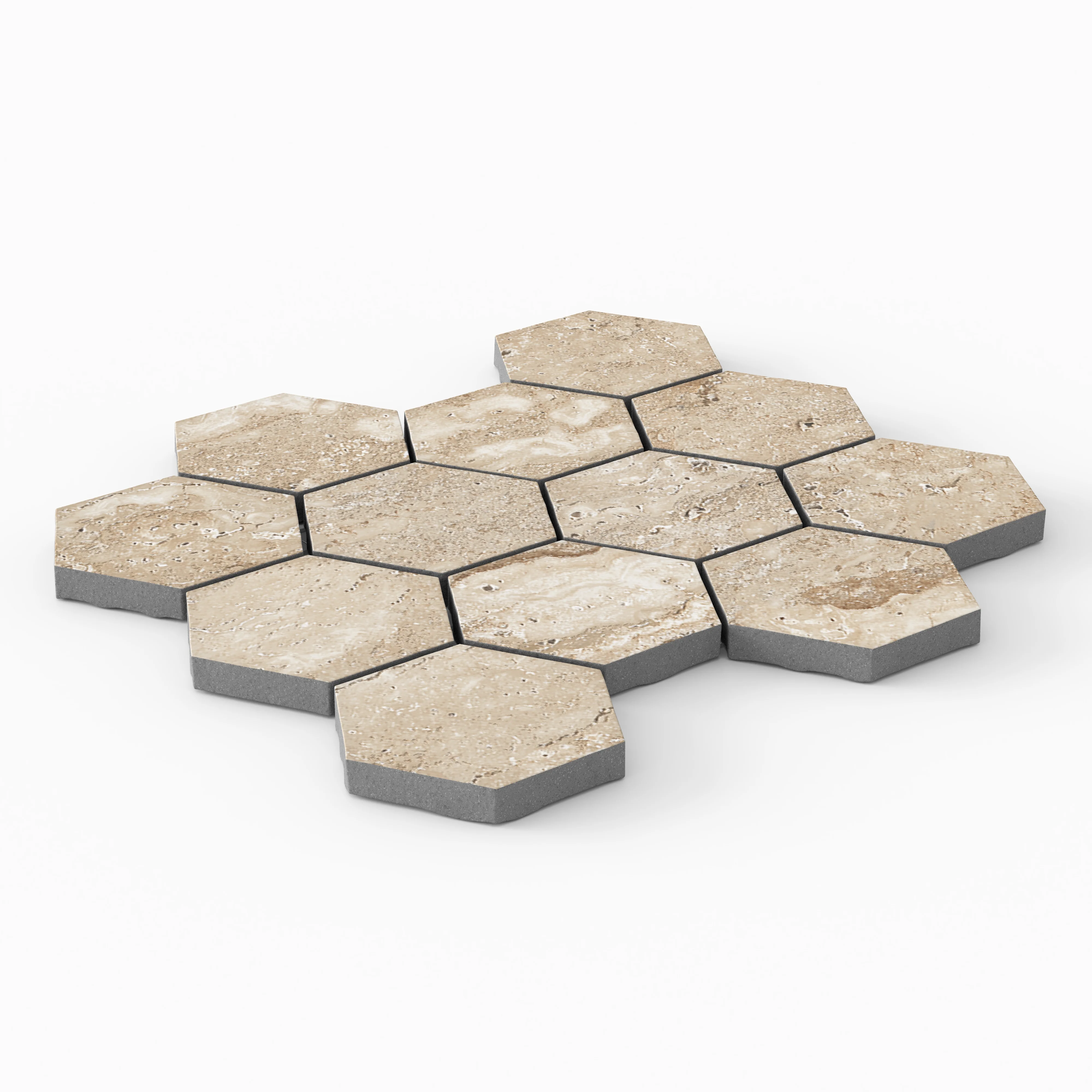 Marlow 3x3 Matte Porcelain Hexagon Mosaic Tile in Navona - Image 2