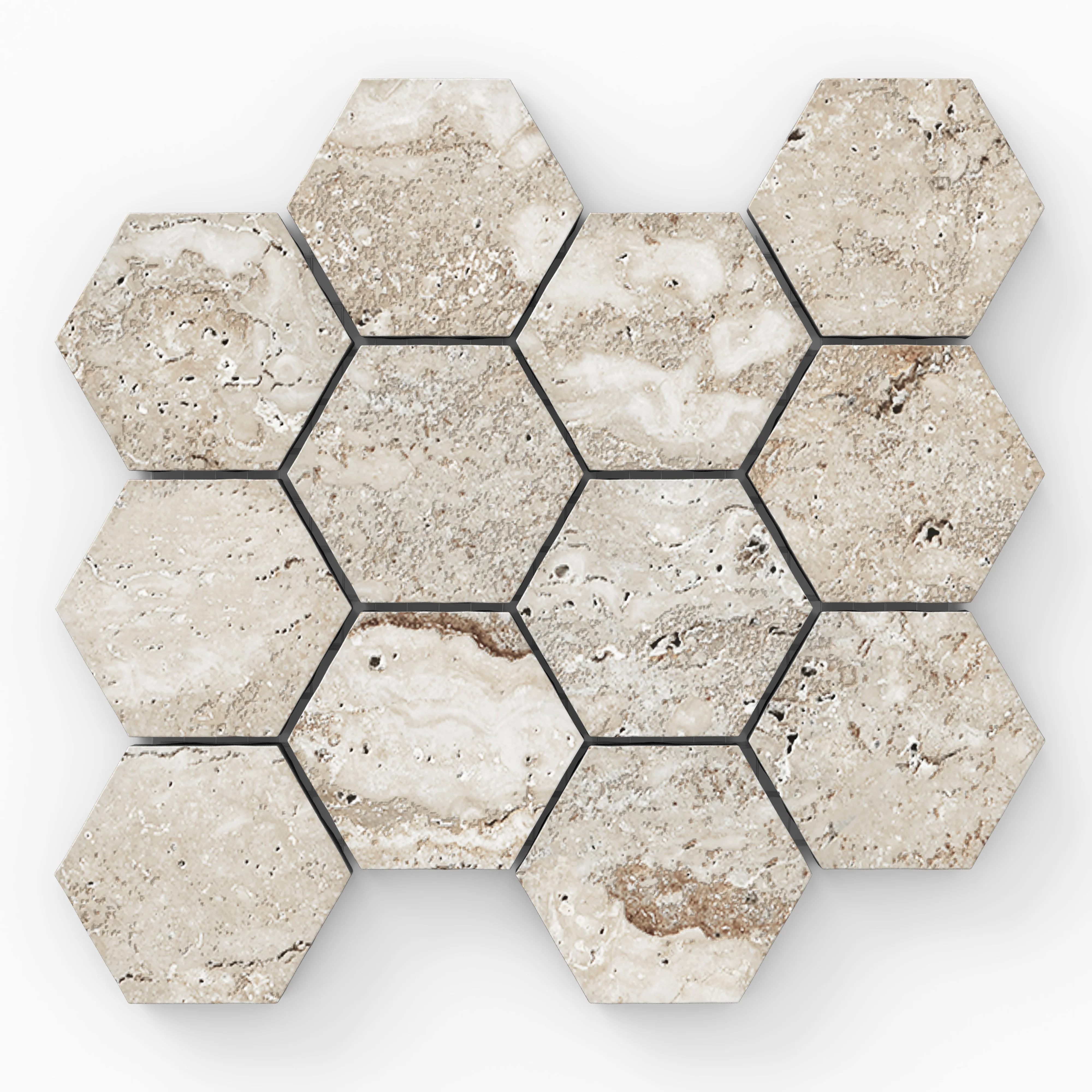 Marlow 3x3 Matte Porcelain Hexagon Mosaic Tile in Silver