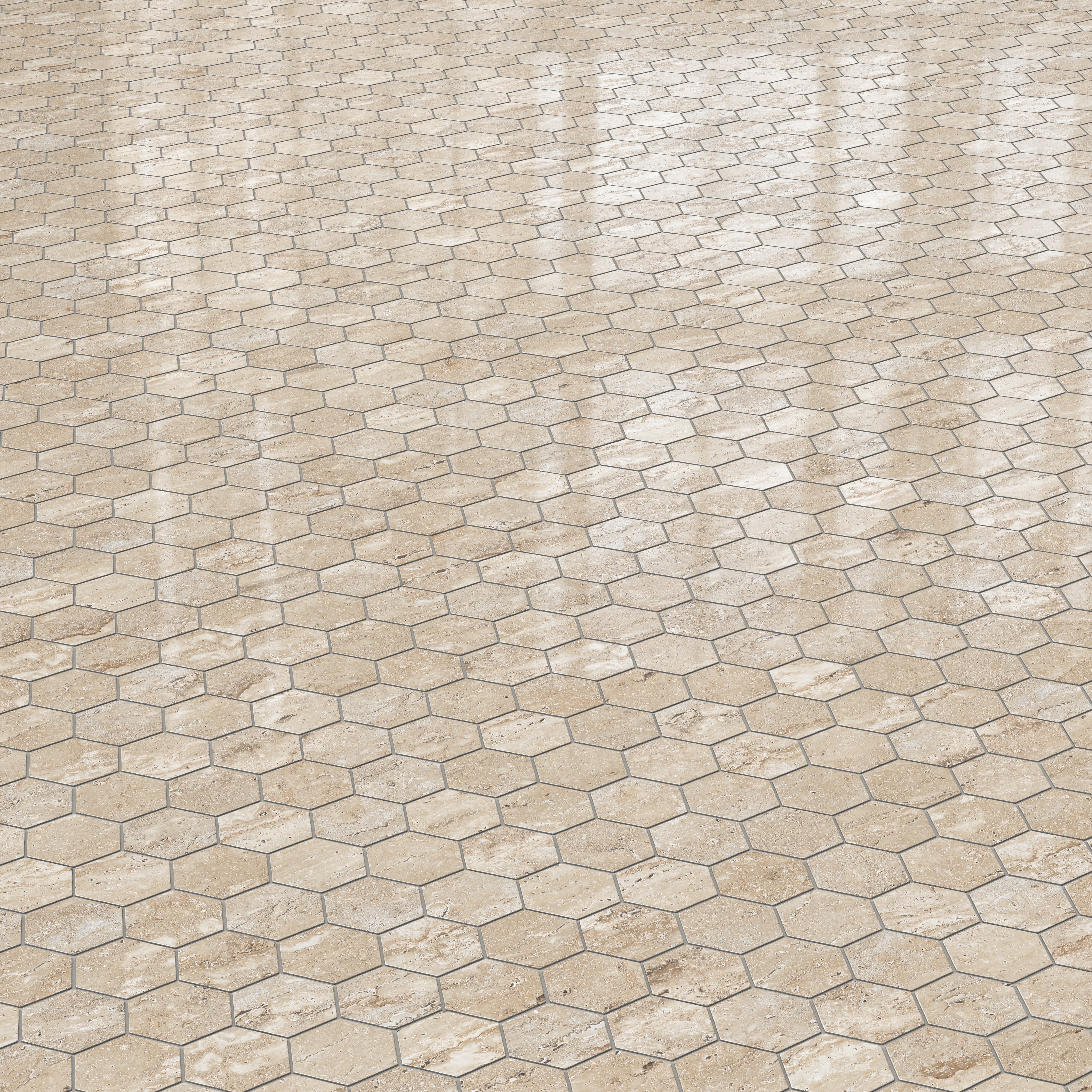 Marlow 3x3 Polished Porcelain Hexagon Mosaic Tile in Navona - Image 3