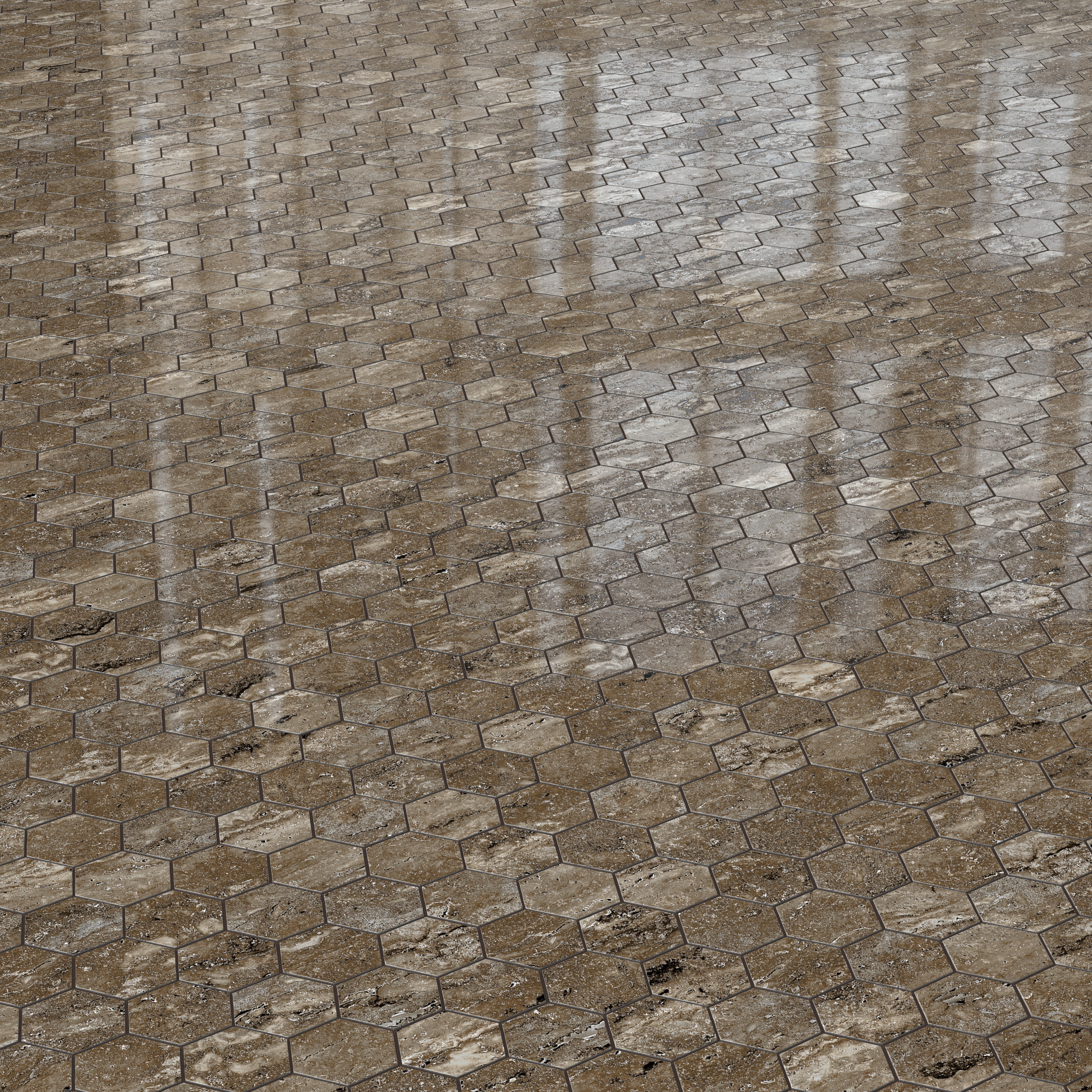 Marlow 3x3 Polished Porcelain Hexagon Mosaic Tile in Titanium - Image 4