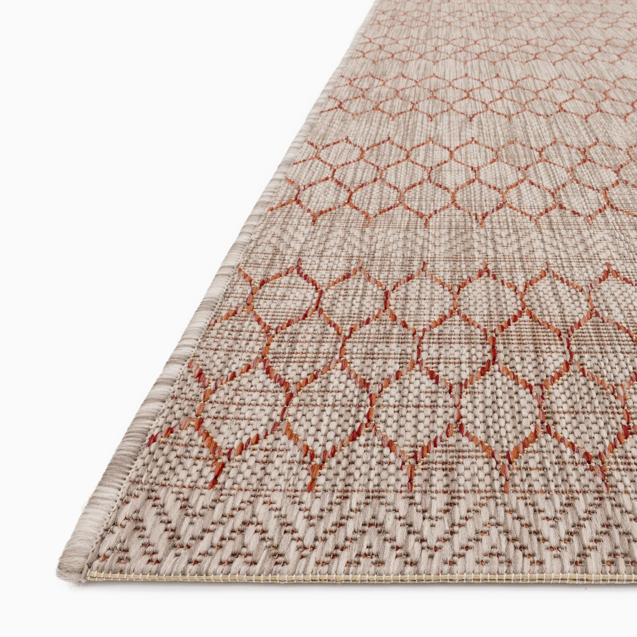 Marroway Indoor/Outdoor Rug in Beige / Rust, 5'3" x 7'7" - Image 2