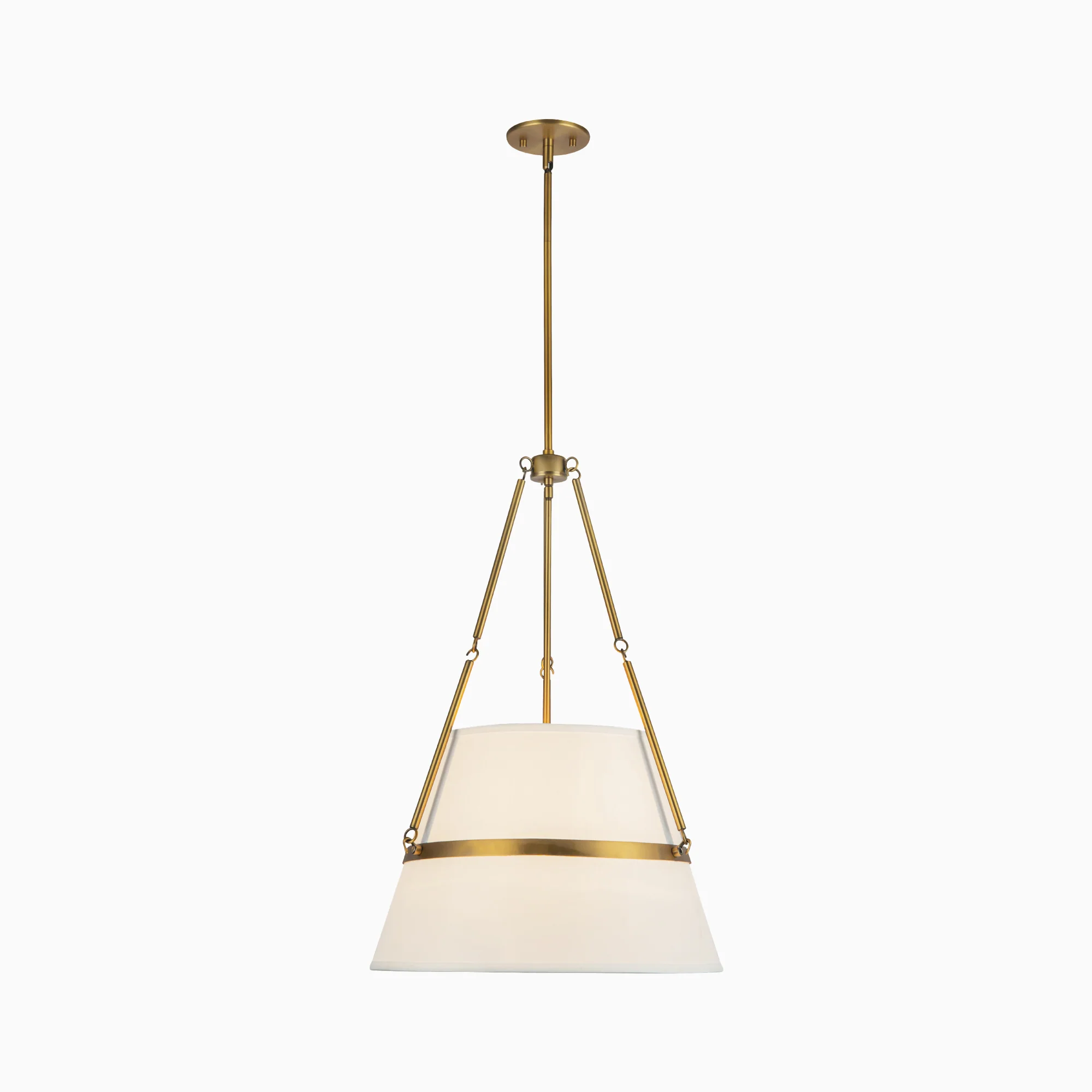 Matthew 18" 1 Light Pendant in Aged Gold/White Linen