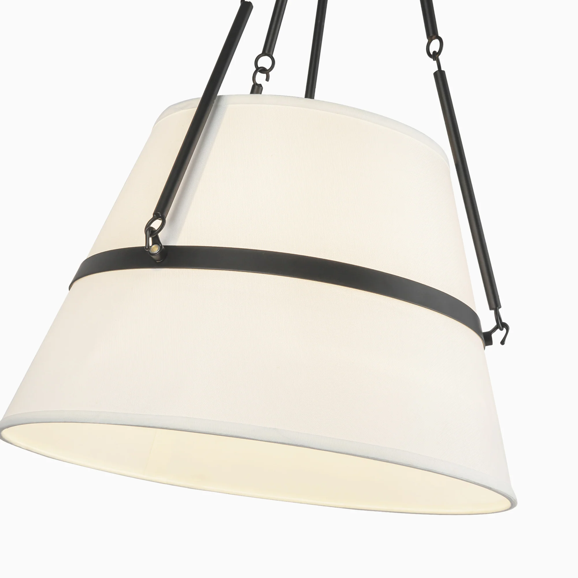 Matthew 18" 1 Light Pendant in Matte Black/White Linen - Image 4