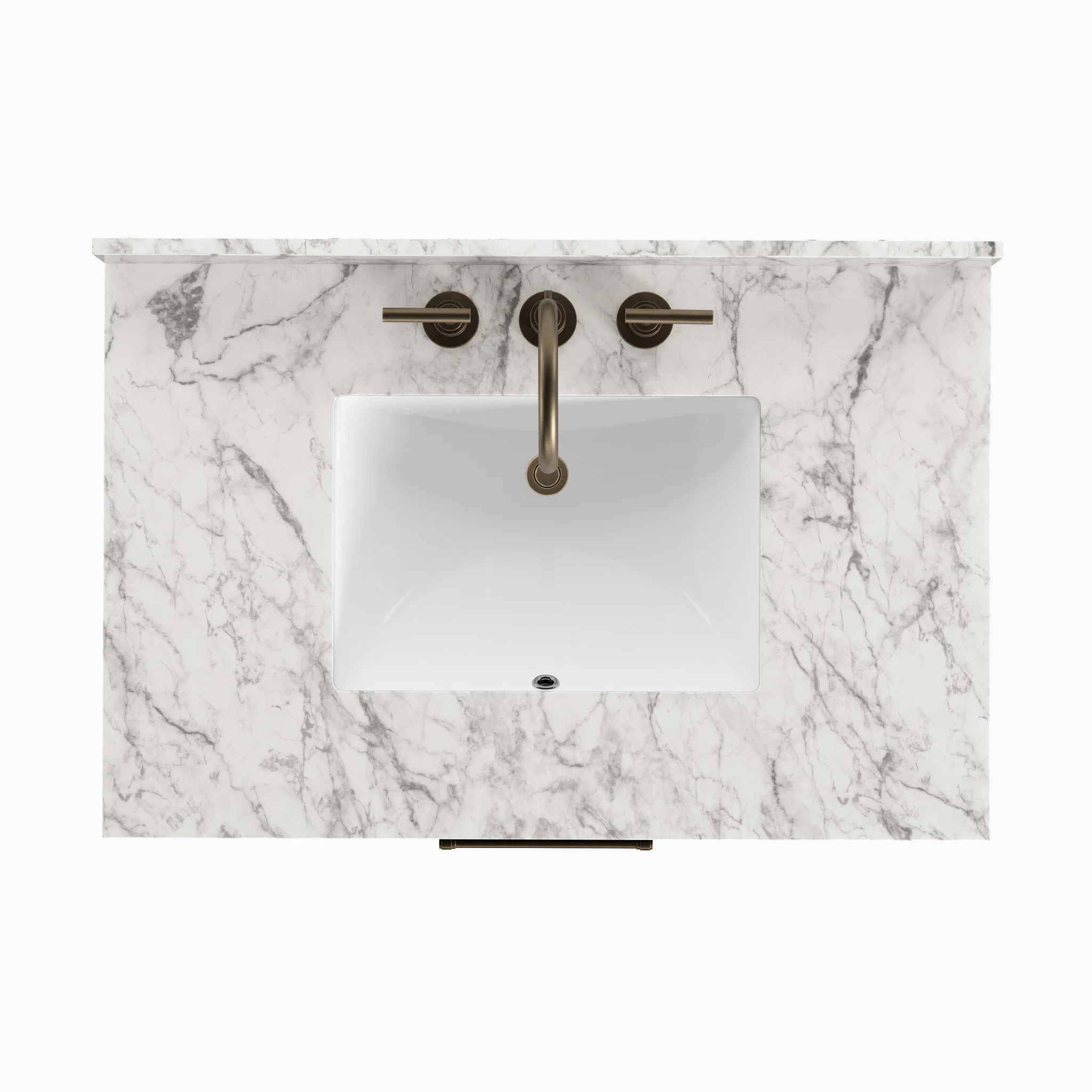 Maxine 36" Single Vanity in Black Wash Oak Veneer with Carrara Marble Top - Image 5