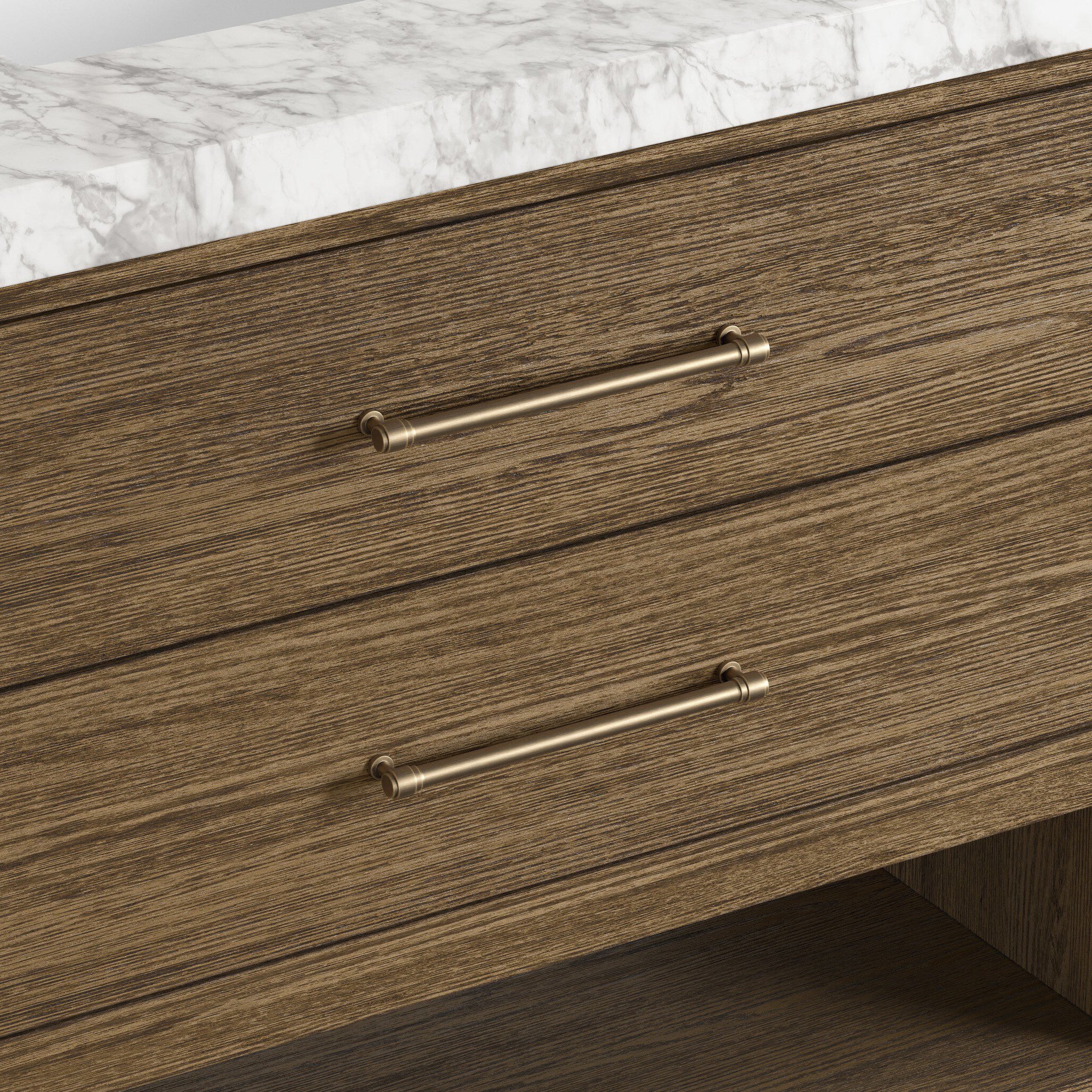 Maxine 36" Single Vanity in Washed Natural Veneer with Carrara Marble Top - Image 8