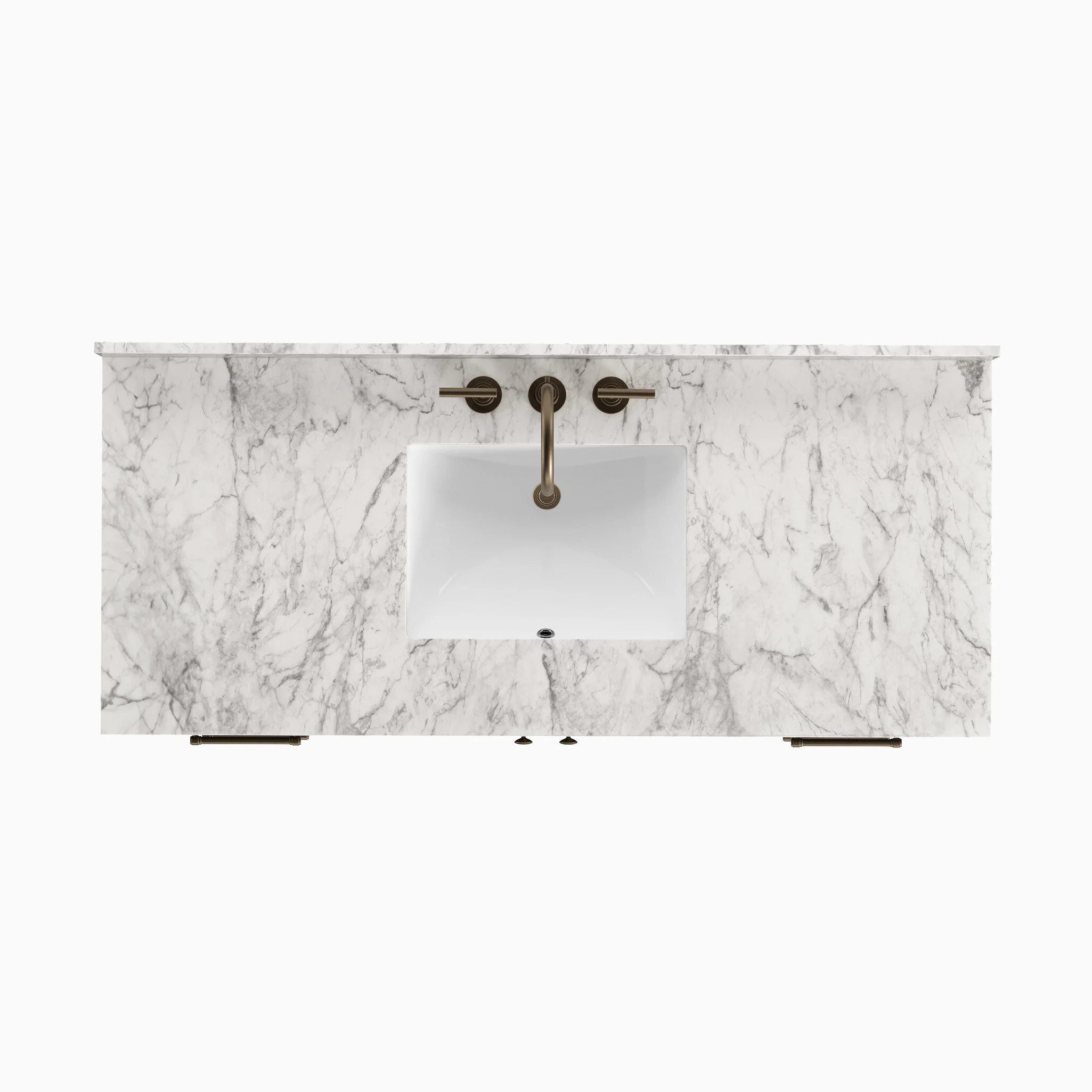 Maxine 55" Single Vanity in Black Wash Oak Veneer with Carrara Marble Top - Image 5
