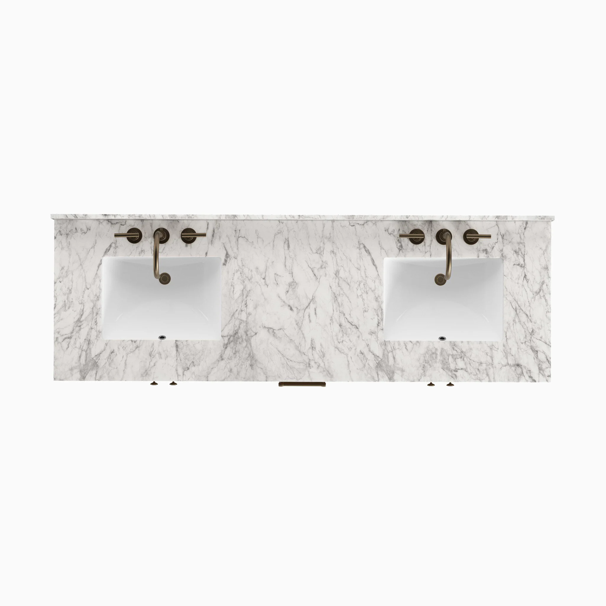 Maxine 72" Double Vanity in Washed Natural Veneer with Carrara Marble Top - Image 5