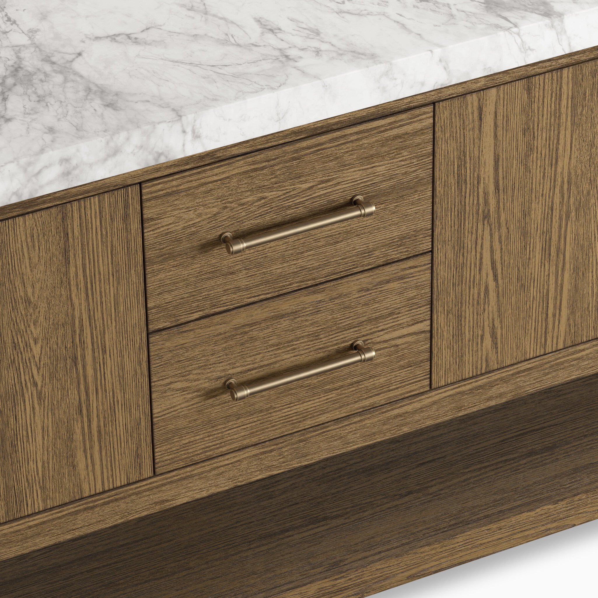 Maxine 72" Double Vanity in Washed Natural Veneer with Carrara Marble Top - Image 8