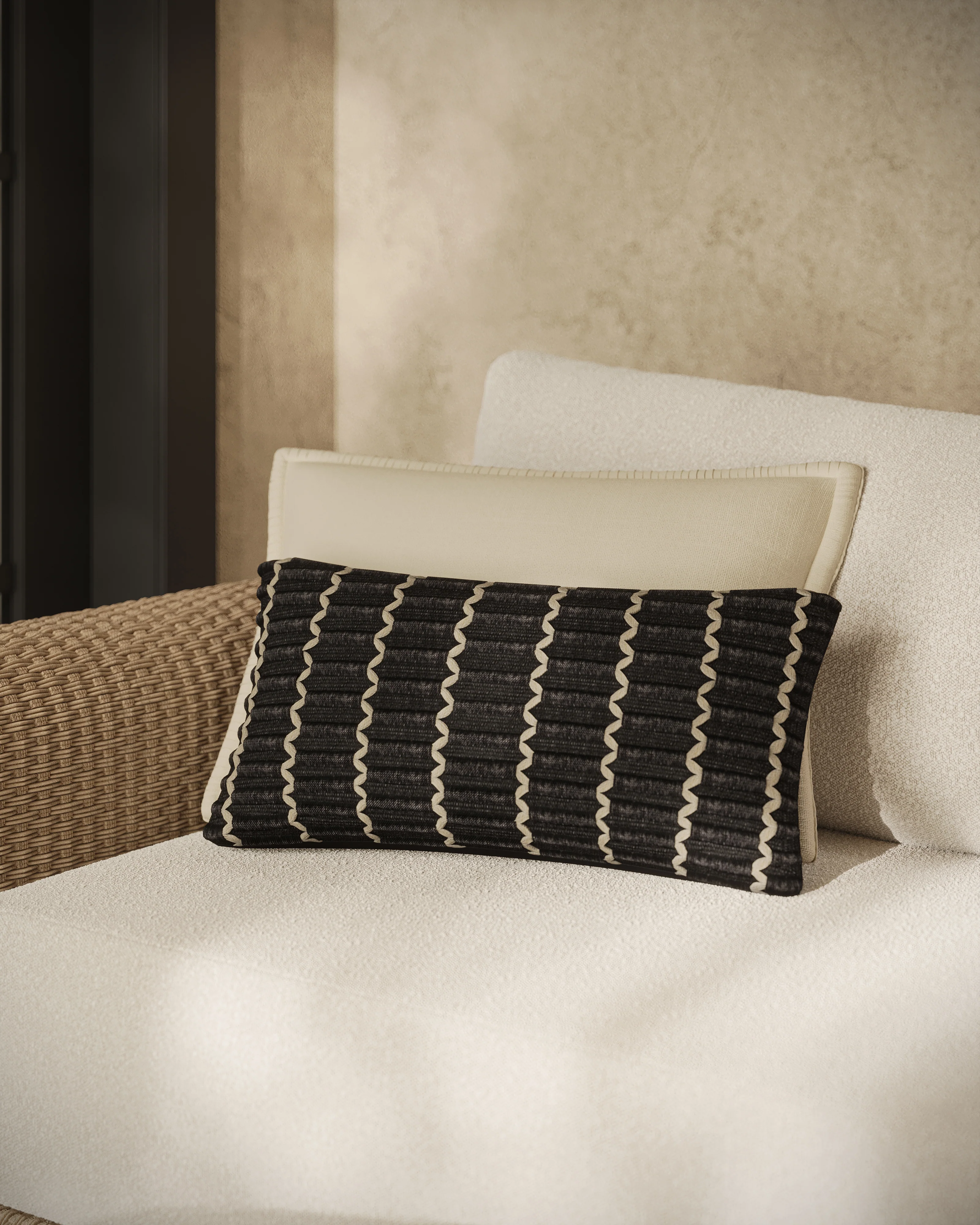 Merelle 13" x 21" Polyester Pillow in Ivory - Image 2