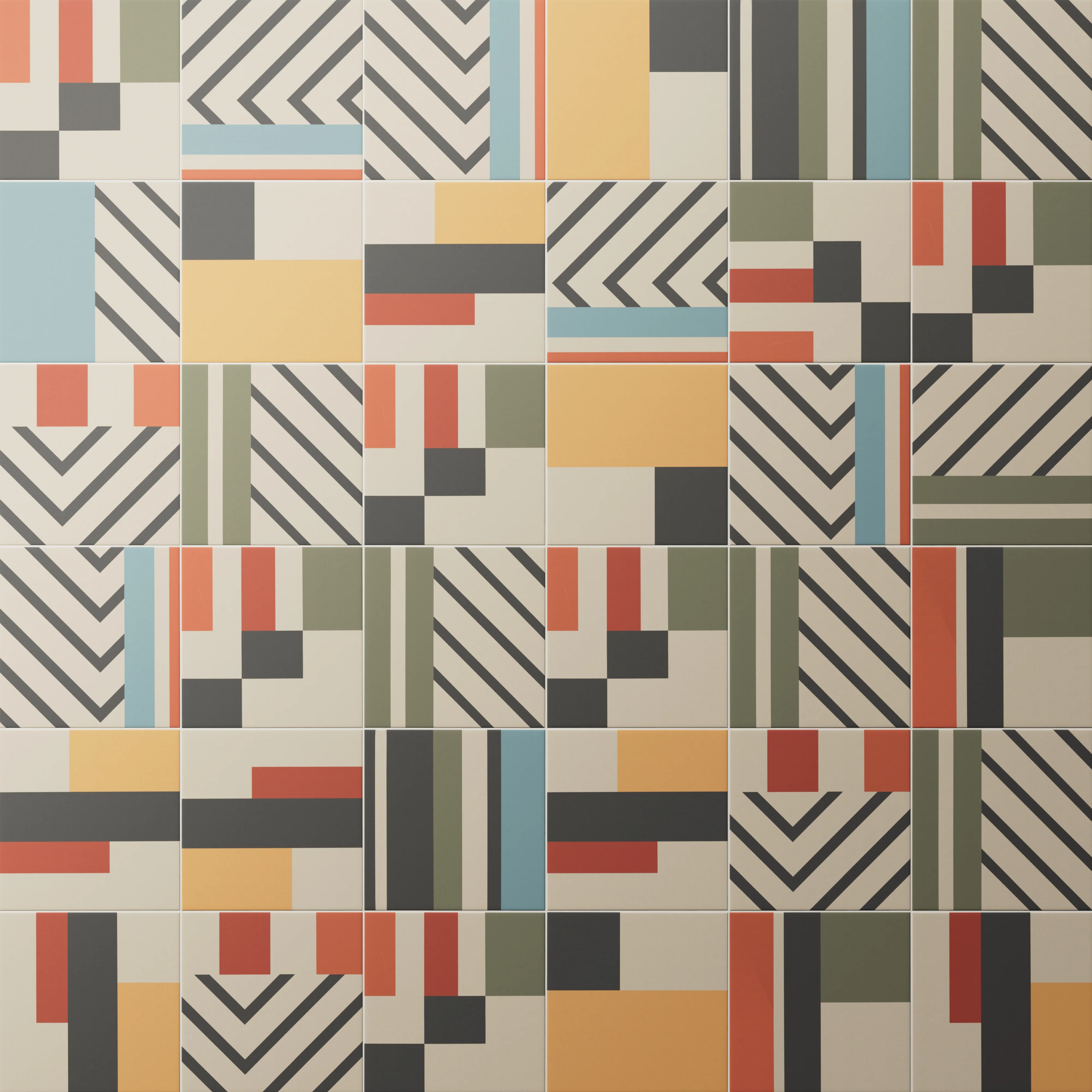 Merrick 8x8 Matte Porcelain Tile in Color Mix - Image 12