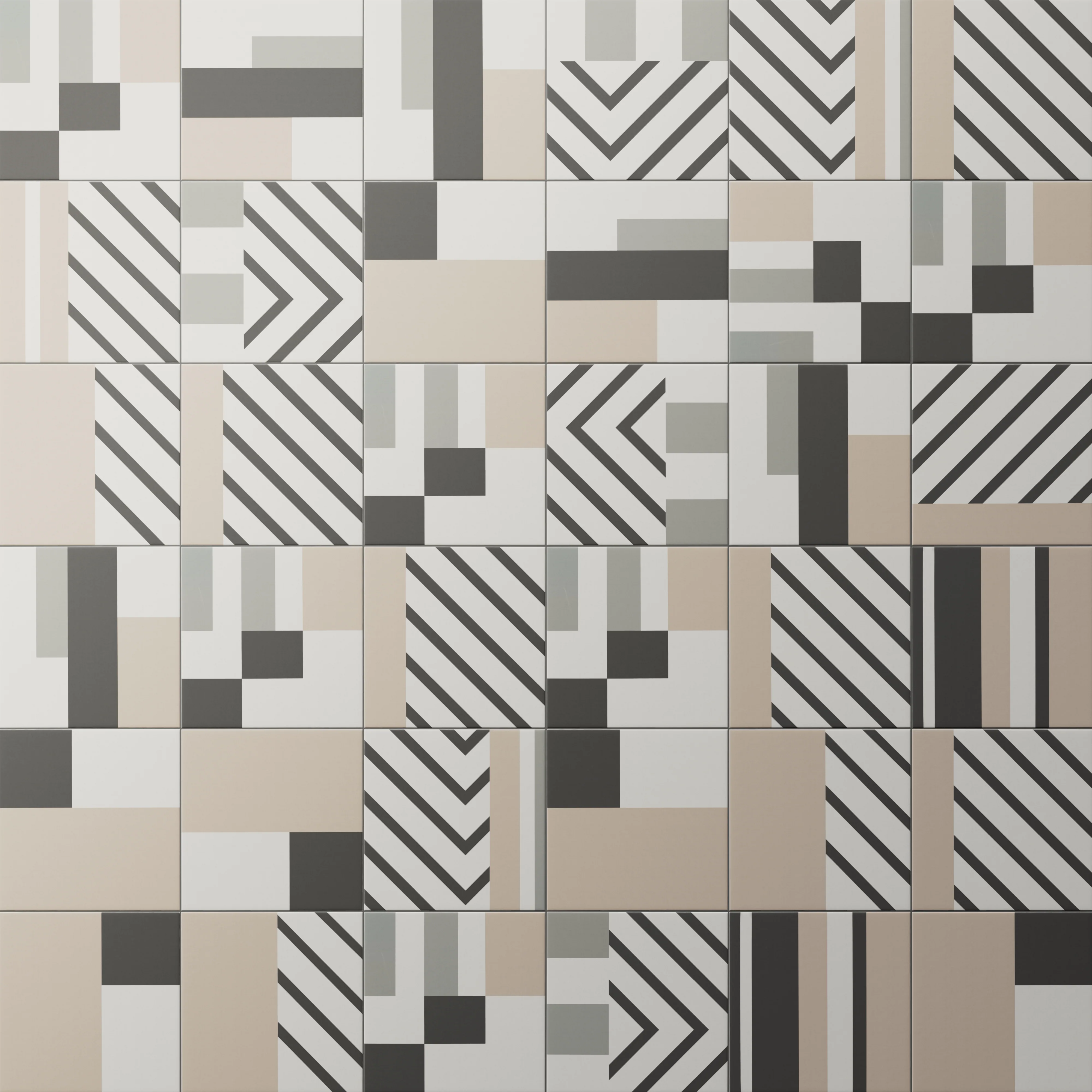 Merrick 8x8 Matte Porcelain Tile in Neutral Mix - Image 13